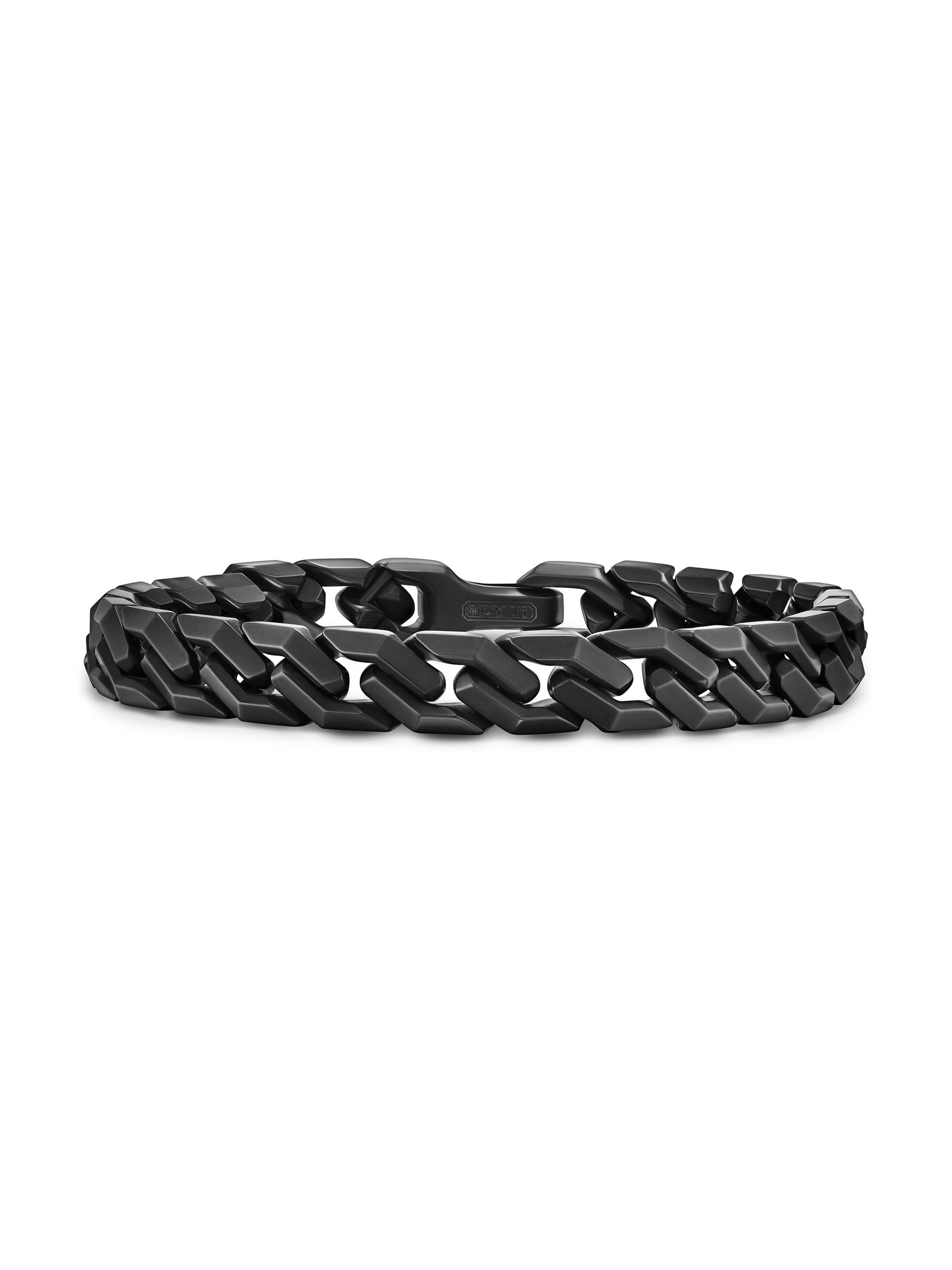 David Yurman Men's Curb Chain Angular Link Bracelet in Black Titanium, 8.7MM - Black