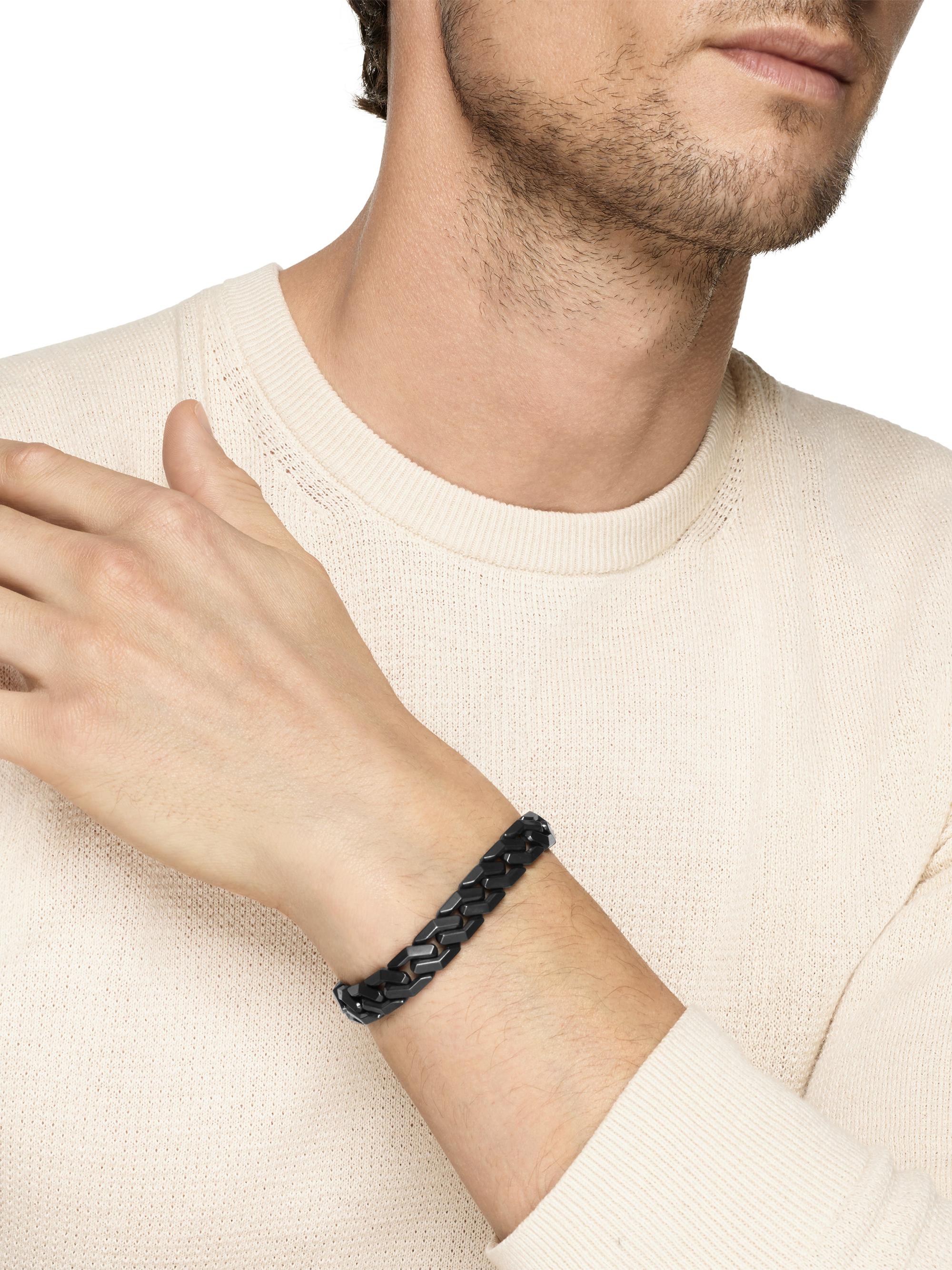 Curb Chain Angular Link Bracelet Titanium