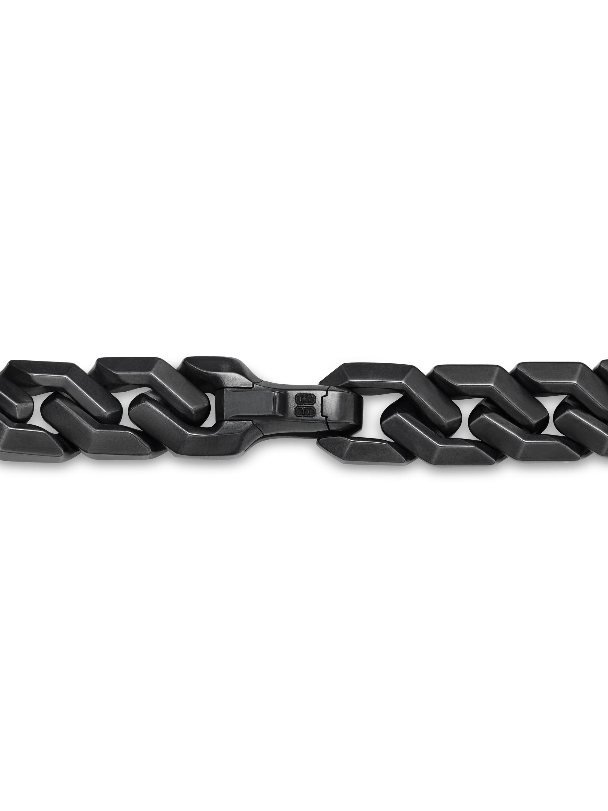 Curb Chain Angular Link Bracelet Titanium