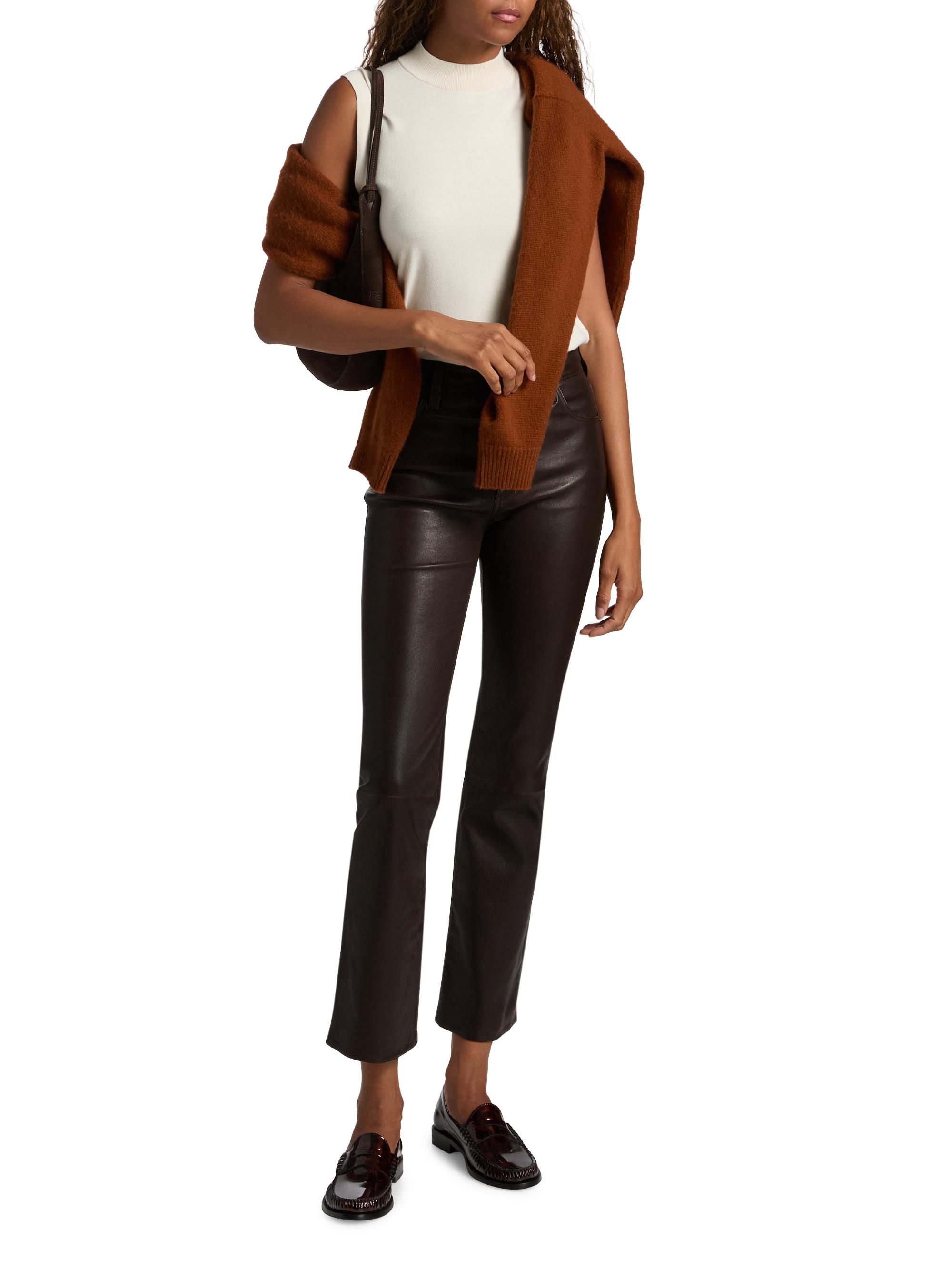 FRAME The Reboot Leather Crop Pants | Saks Fifth Avenue
