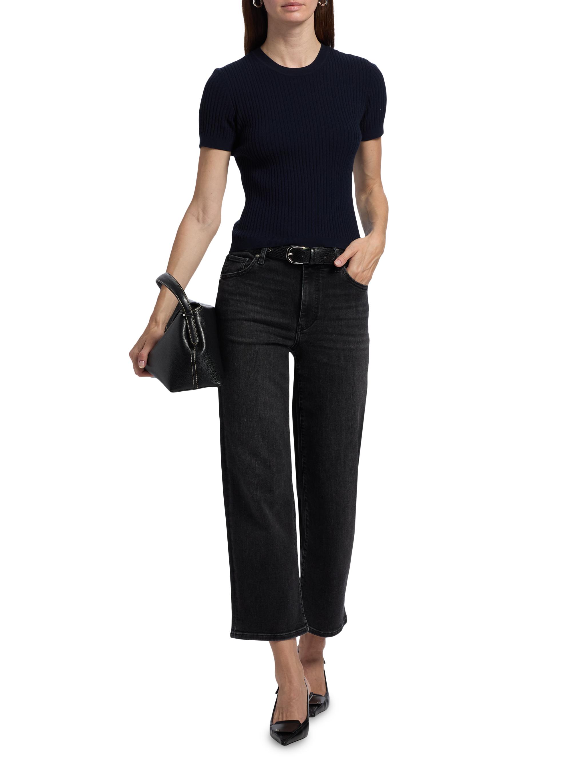 FRAME The Mellow Mid-Rise Crop Straight-Leg Jeans | Saks Fifth Avenue