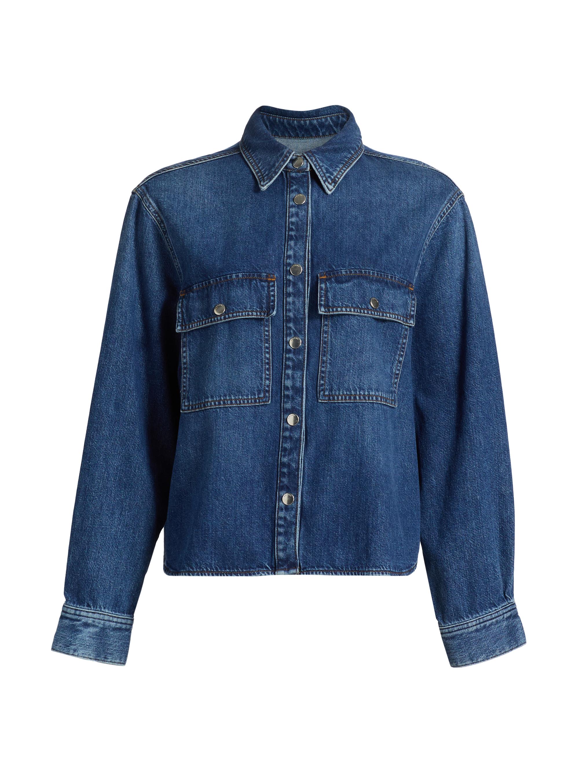 FRAME Women's Hi-Low Long-Sleeve Denim Shirt - Wander