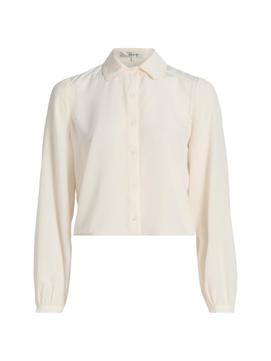 Frame Women's Prim Silk Button-front Blouse In White