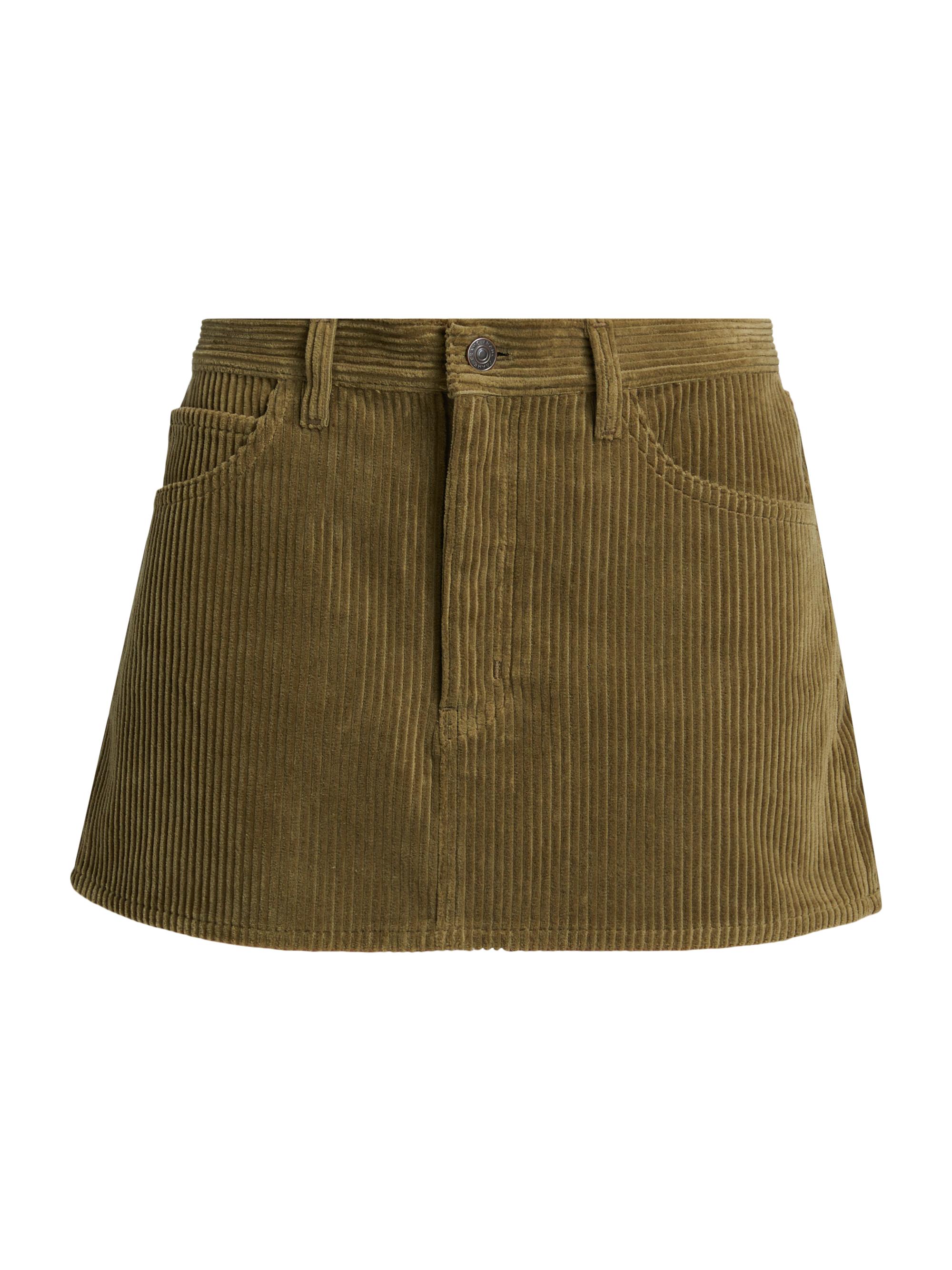 FRAME Women's Corduroy Cotton A-Line Miniskirt - Artichoke