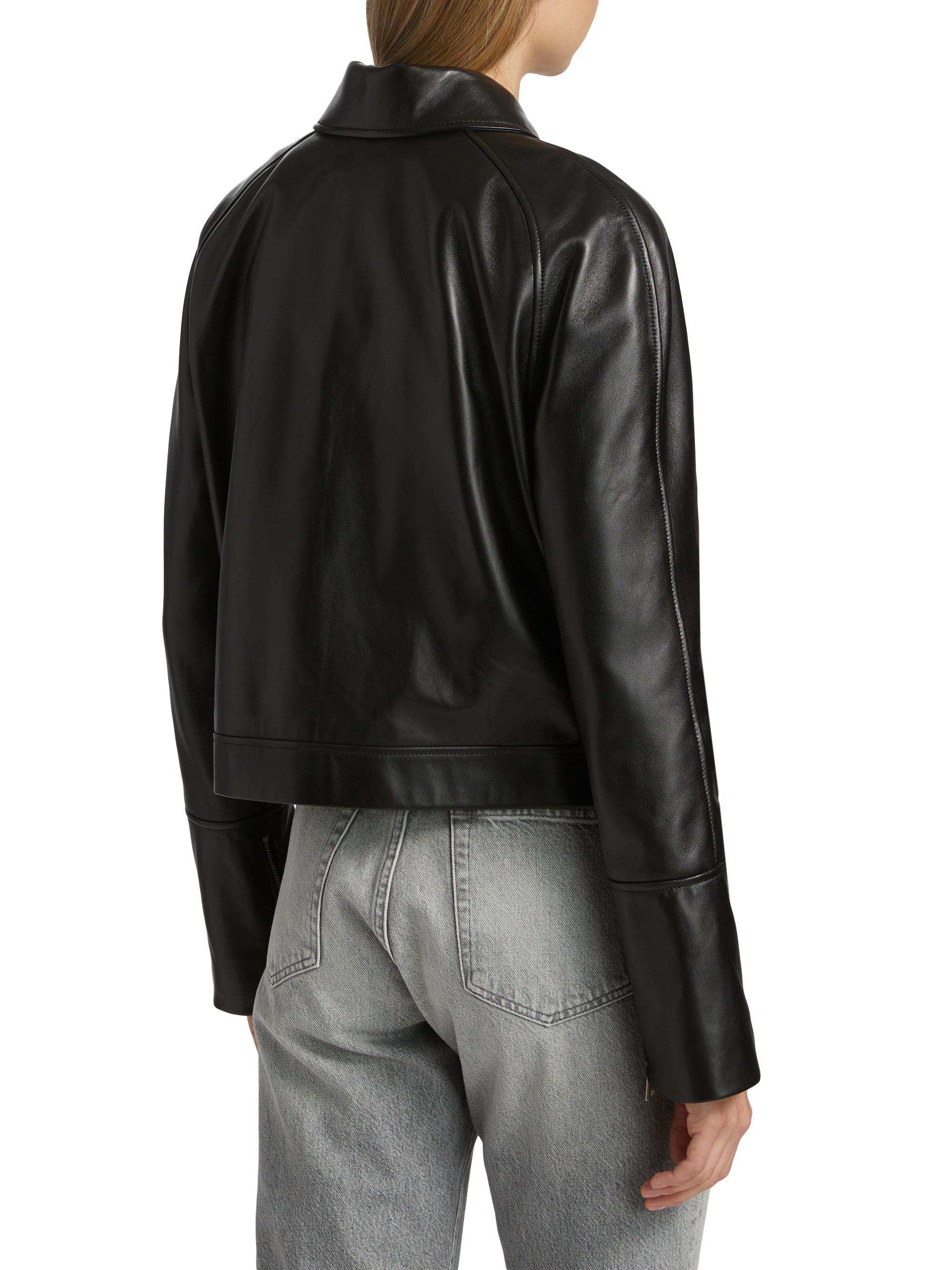 Frame The Leather Zip-Front Jacket | Saks Fifth Avenue