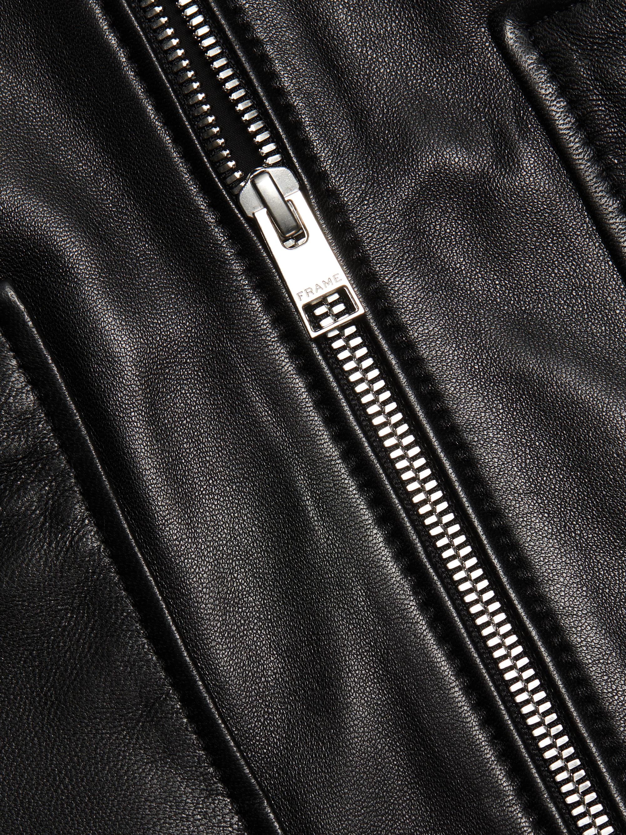FRAME Zip-Front Leather Jacket | Saks Fifth Avenue