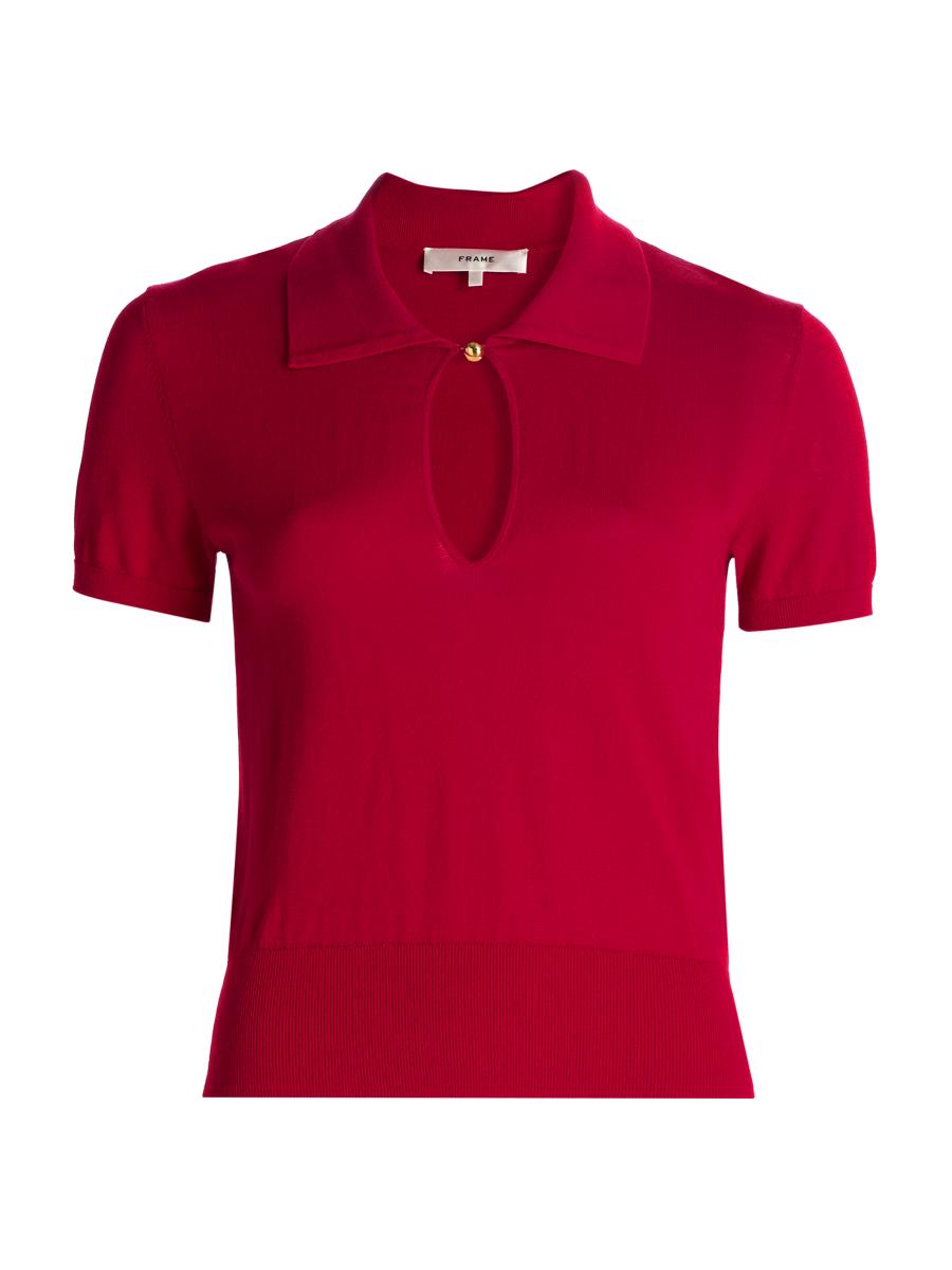 Frame Women's Keyhole Knit Polo Sweater