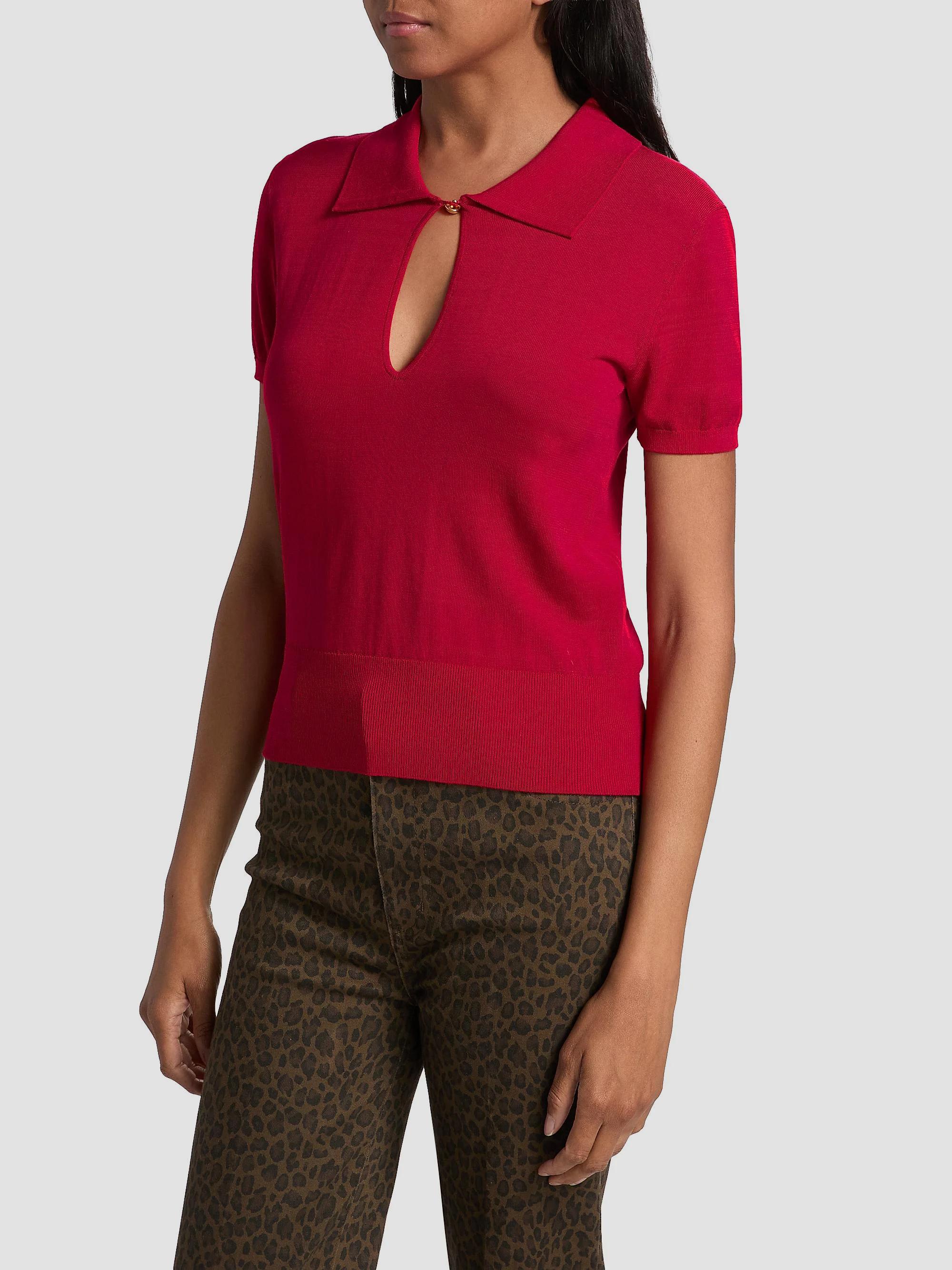 FRAME Keyhole Knit Polo Sweater | Saks Fifth Avenue