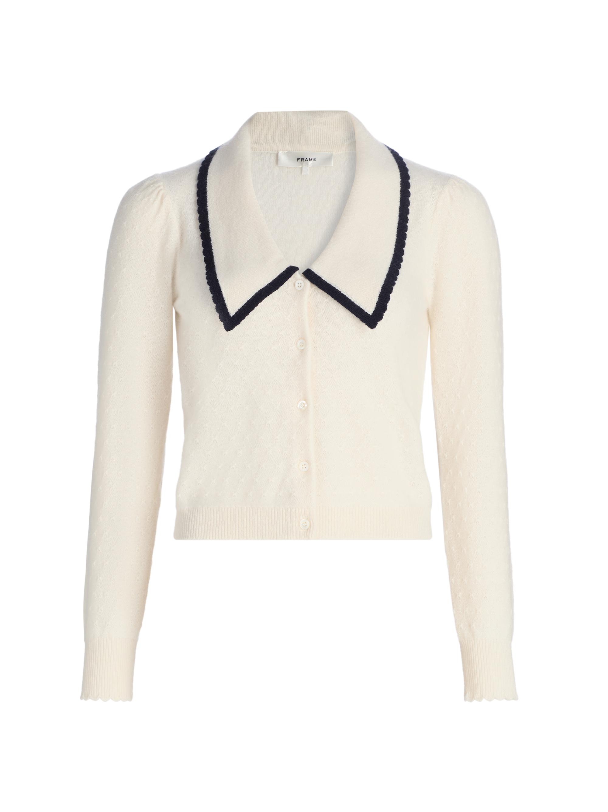 FRAME Women's Cashmere Sailor Cardigan - Cream Multi