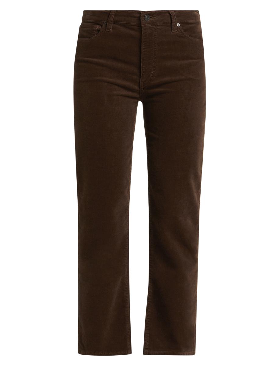 Frame Women's Le Sleek Straight Cotton-blend Corduroy Pants In Brown