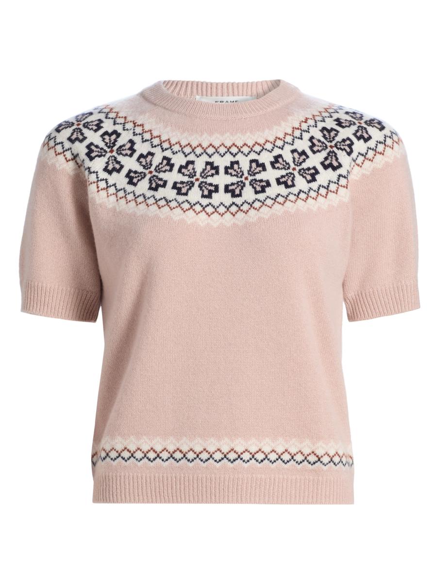 Frame Women's Fair Isle-style Cashmere Crewneck Sweater In Sand