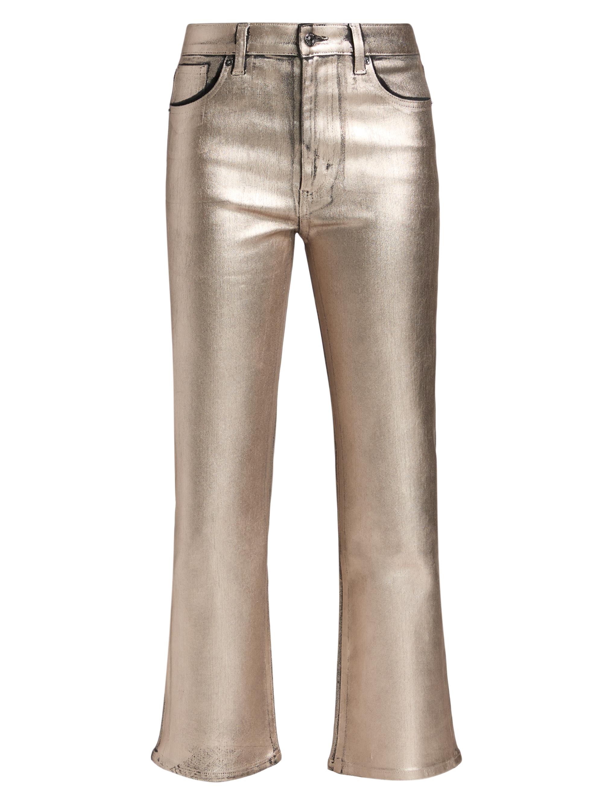 FRAME Women's The Reboot Metallic Crop Jeans - Champagne Coated