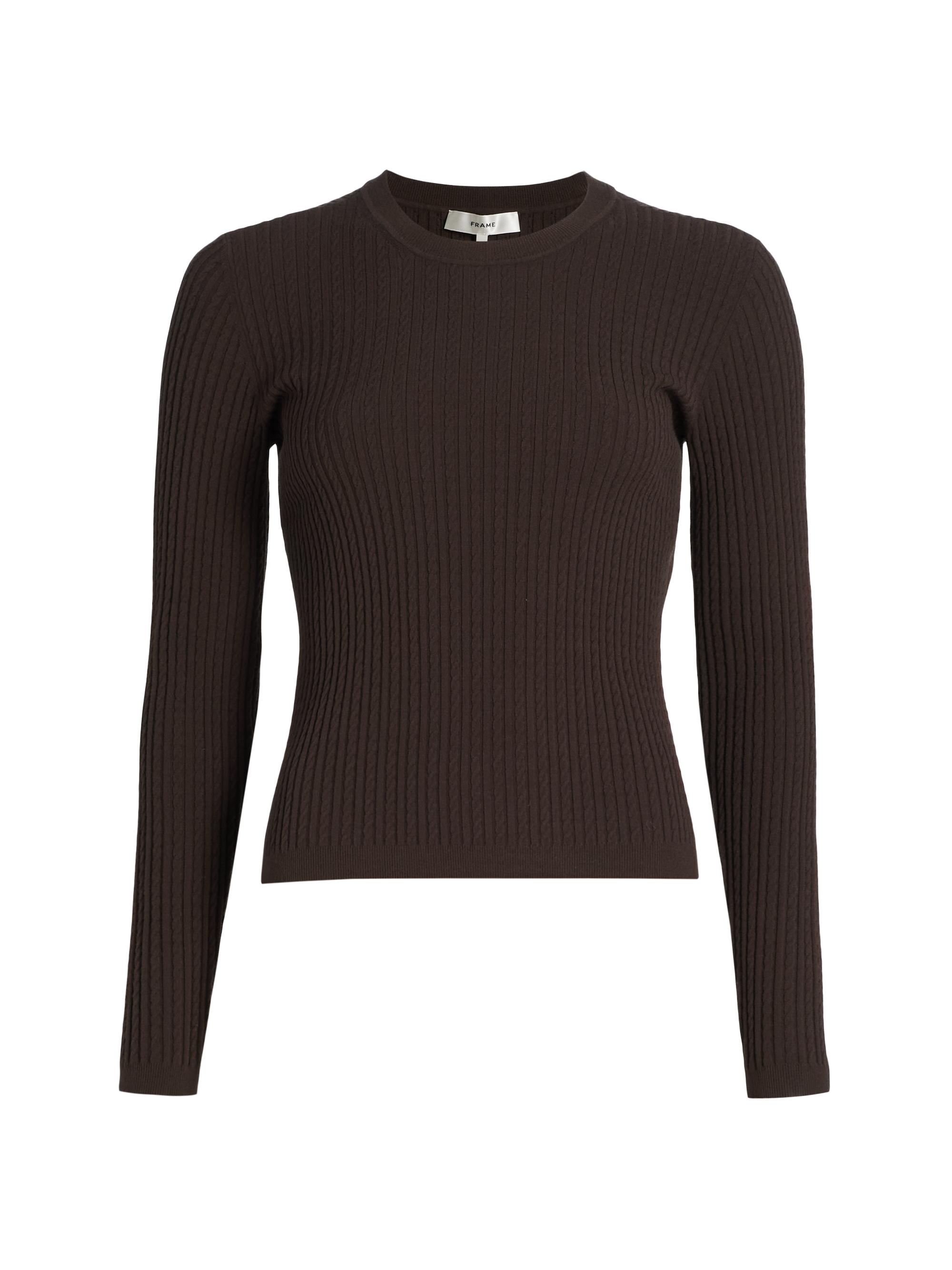 FRAME Women's The Fine Cable Sweater - Coffee