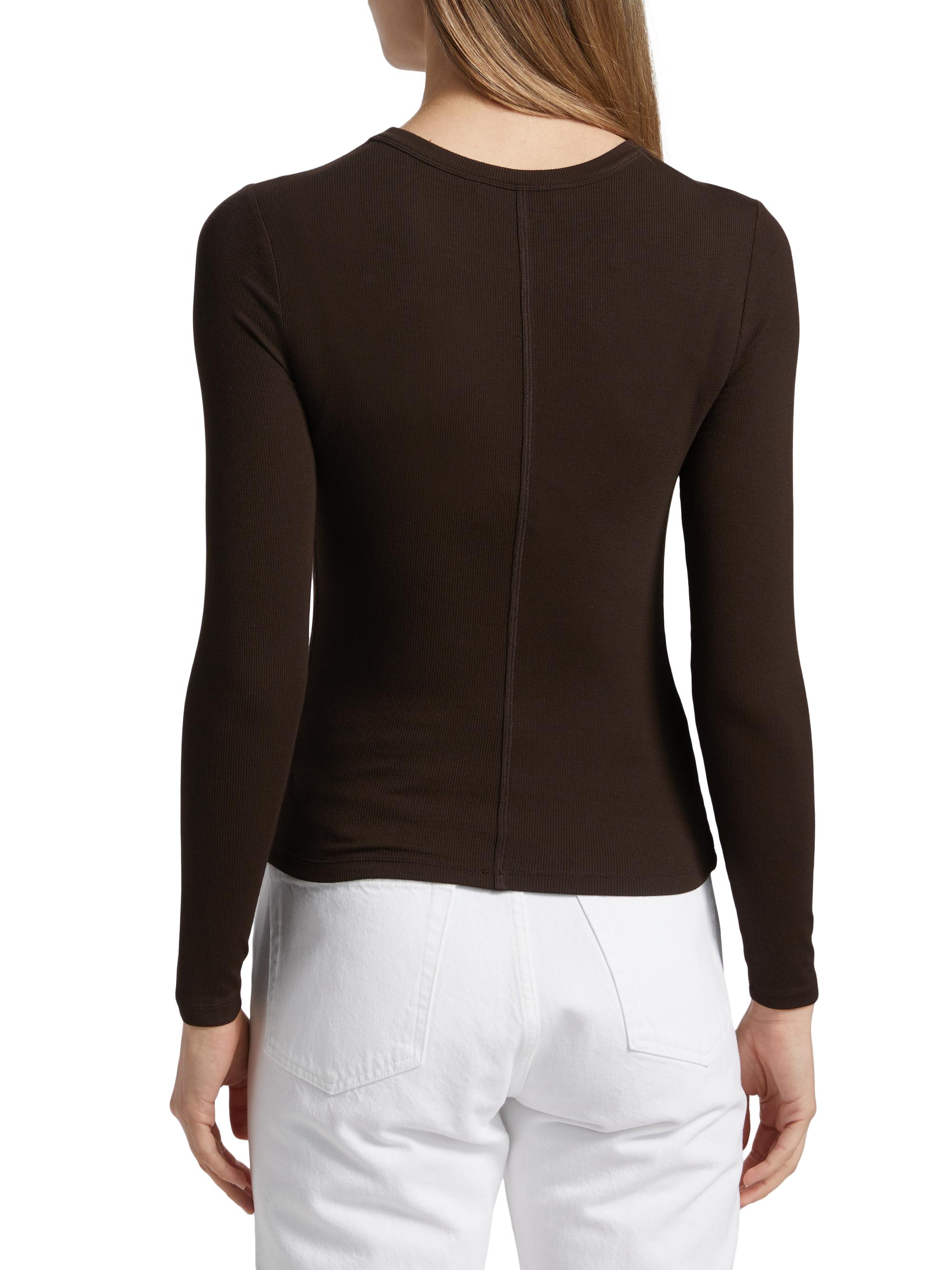 FRAME The Rib Crewneck Long-Sleeve T-Shirt | Saks Fifth Avenue