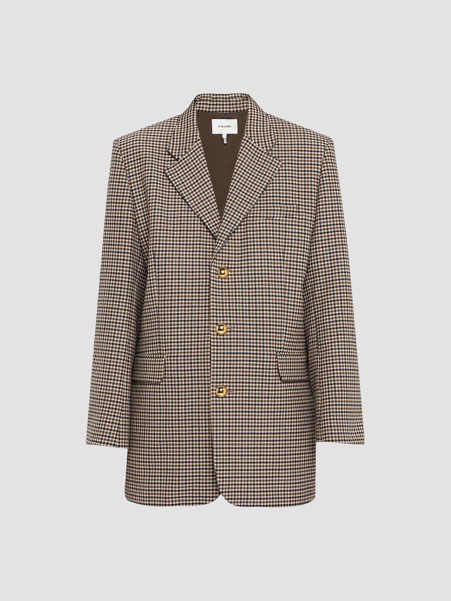 FRAME The Houndstooth Wool-Blend Blazer | Saks Fifth Avenue