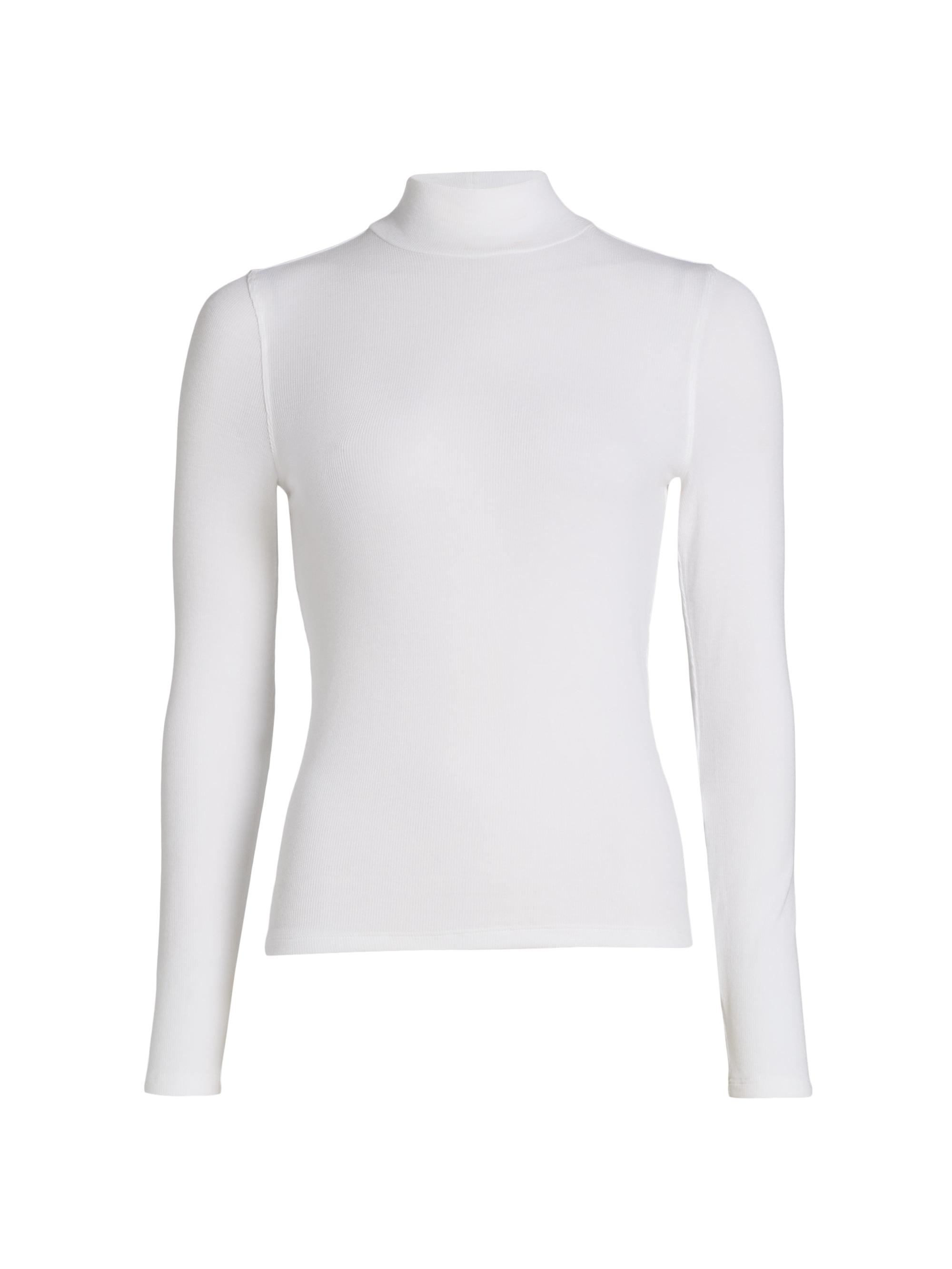 FRAME Women's Fine Rib-Knit Turtleneck - White