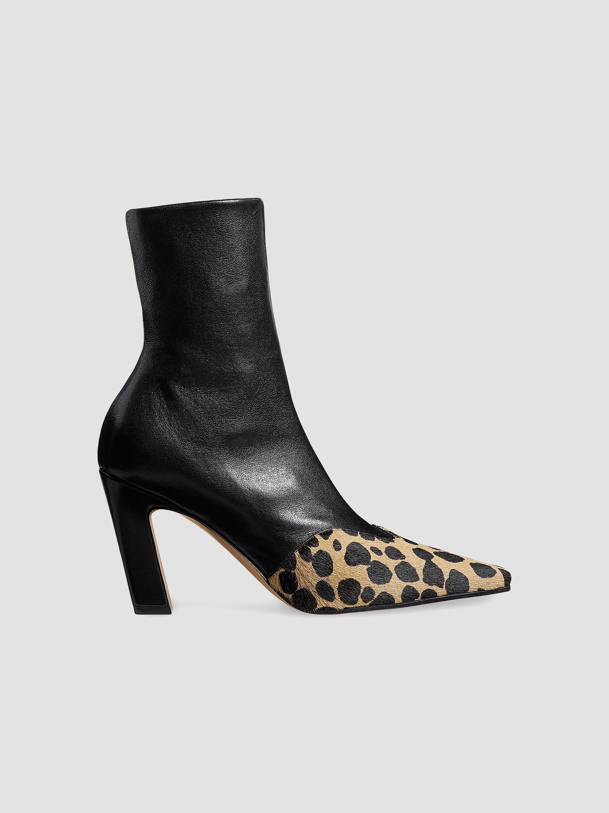 Khaite Nevada 85MM Leather & Calf Hair Ankle Boots | Saks Fifth Avenue