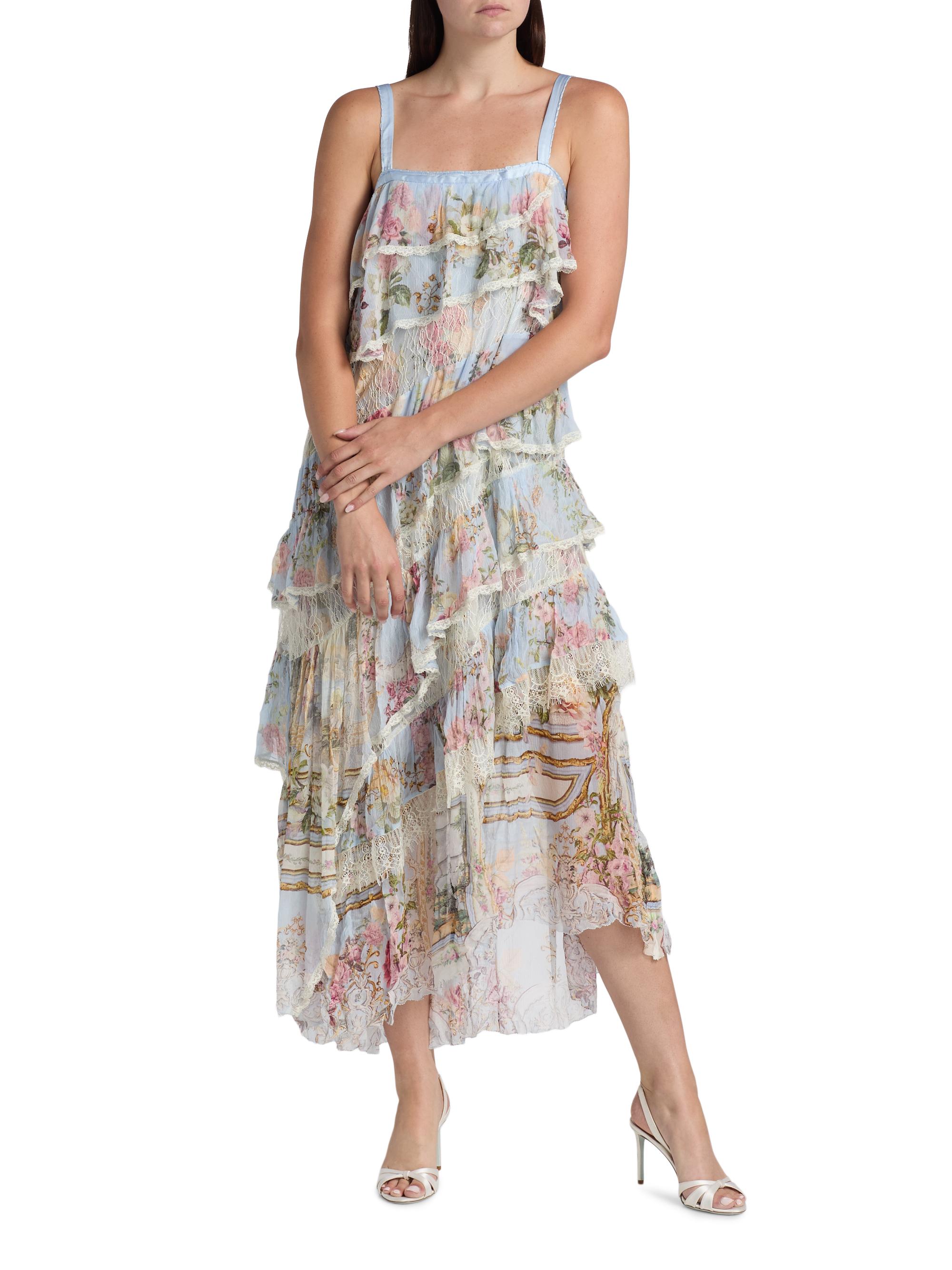 Camilla Tiled In Time Asymmetric Spliced Lace Midi-Dress | Saks Fifth Avenue