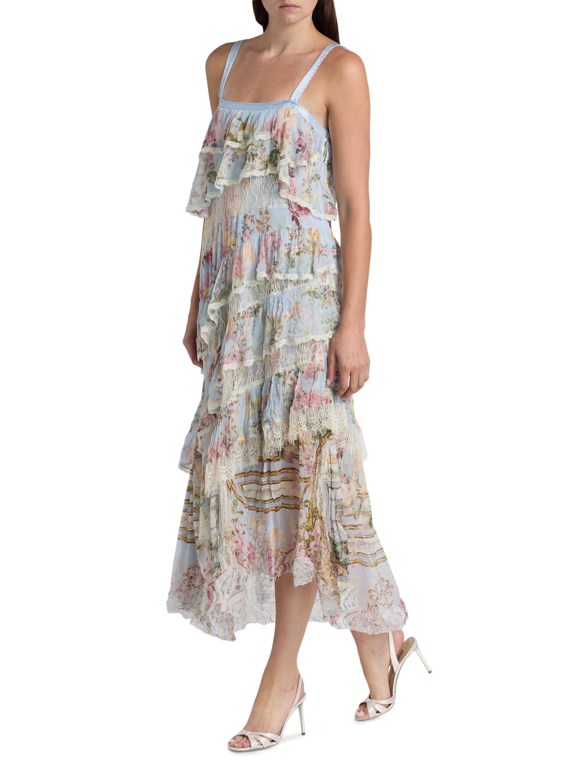 Camilla Tiled In Time Asymmetric Spliced Lace Midi-Dress | Saks Fifth Avenue