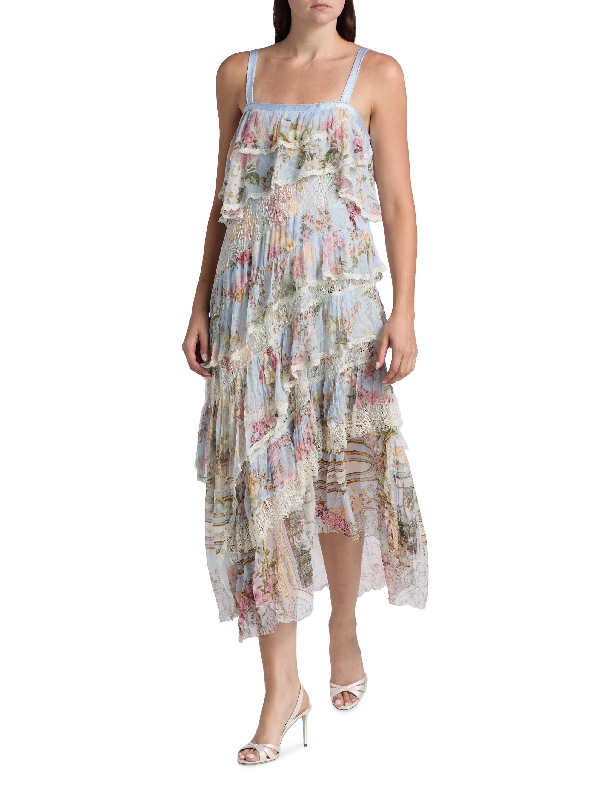 Camilla Tiled In Time Asymmetric Spliced Lace Midi-Dress | Saks Fifth Avenue