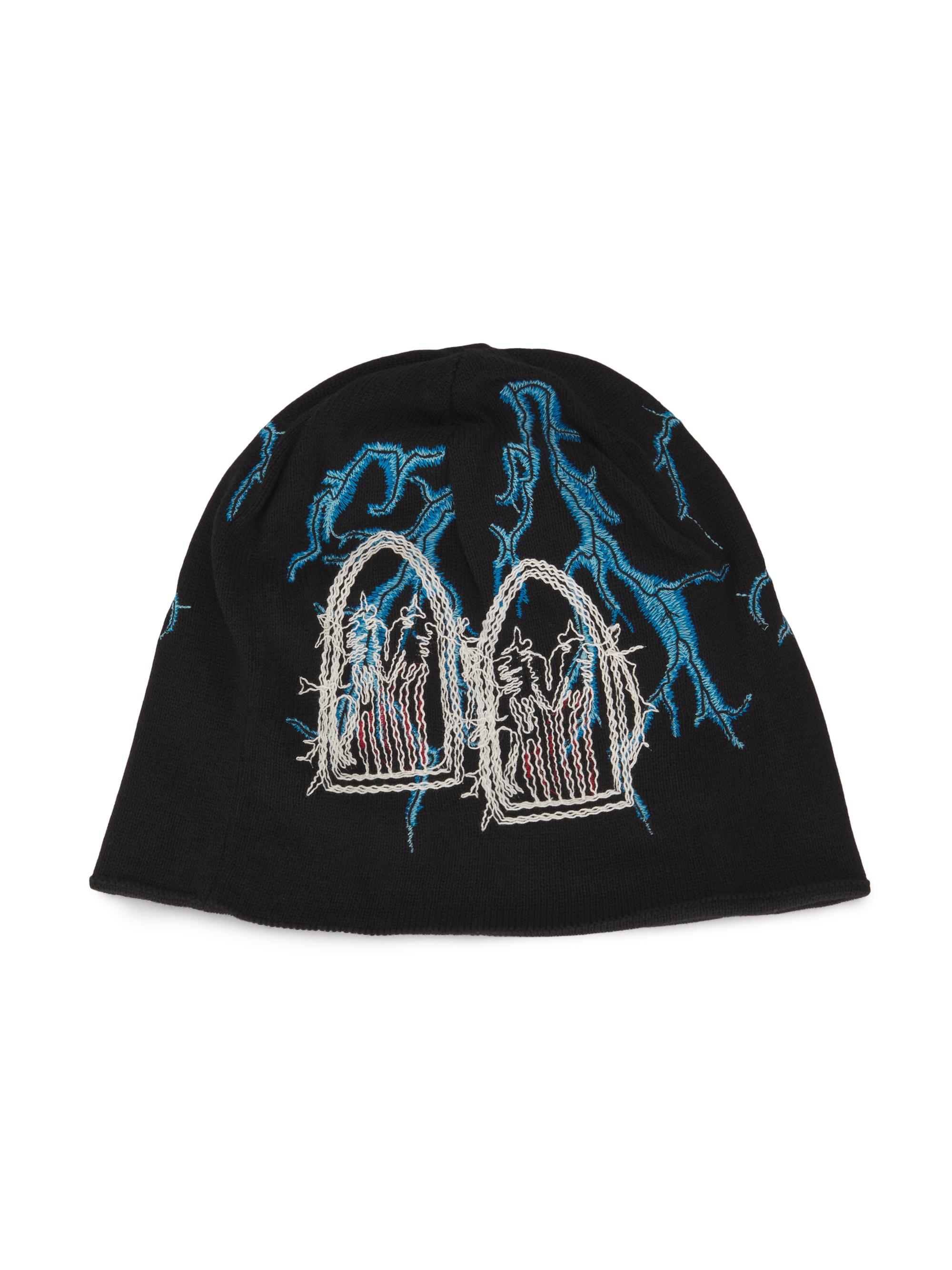 Who Decides War Men's Engine Embroidered Cotton Beanie - Coal Multi