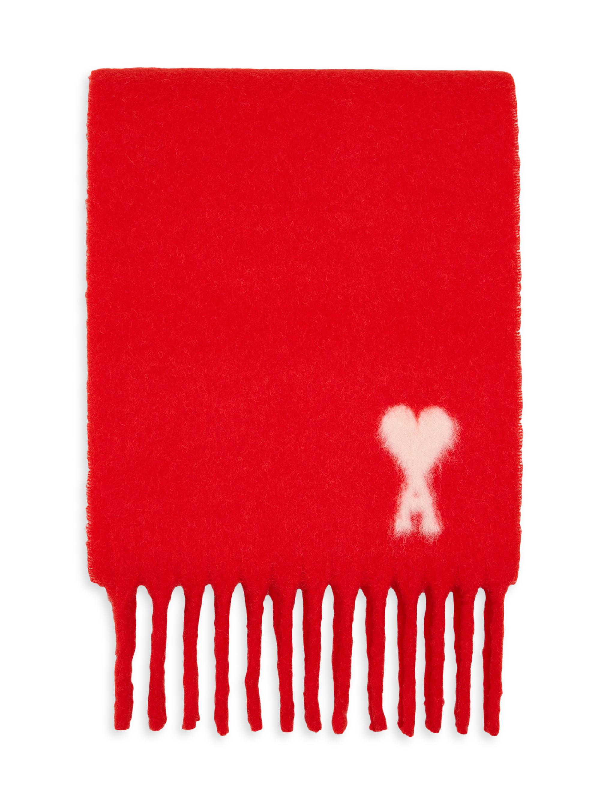 AMI Paris Men's Ami de Coeur Scarf - Red White