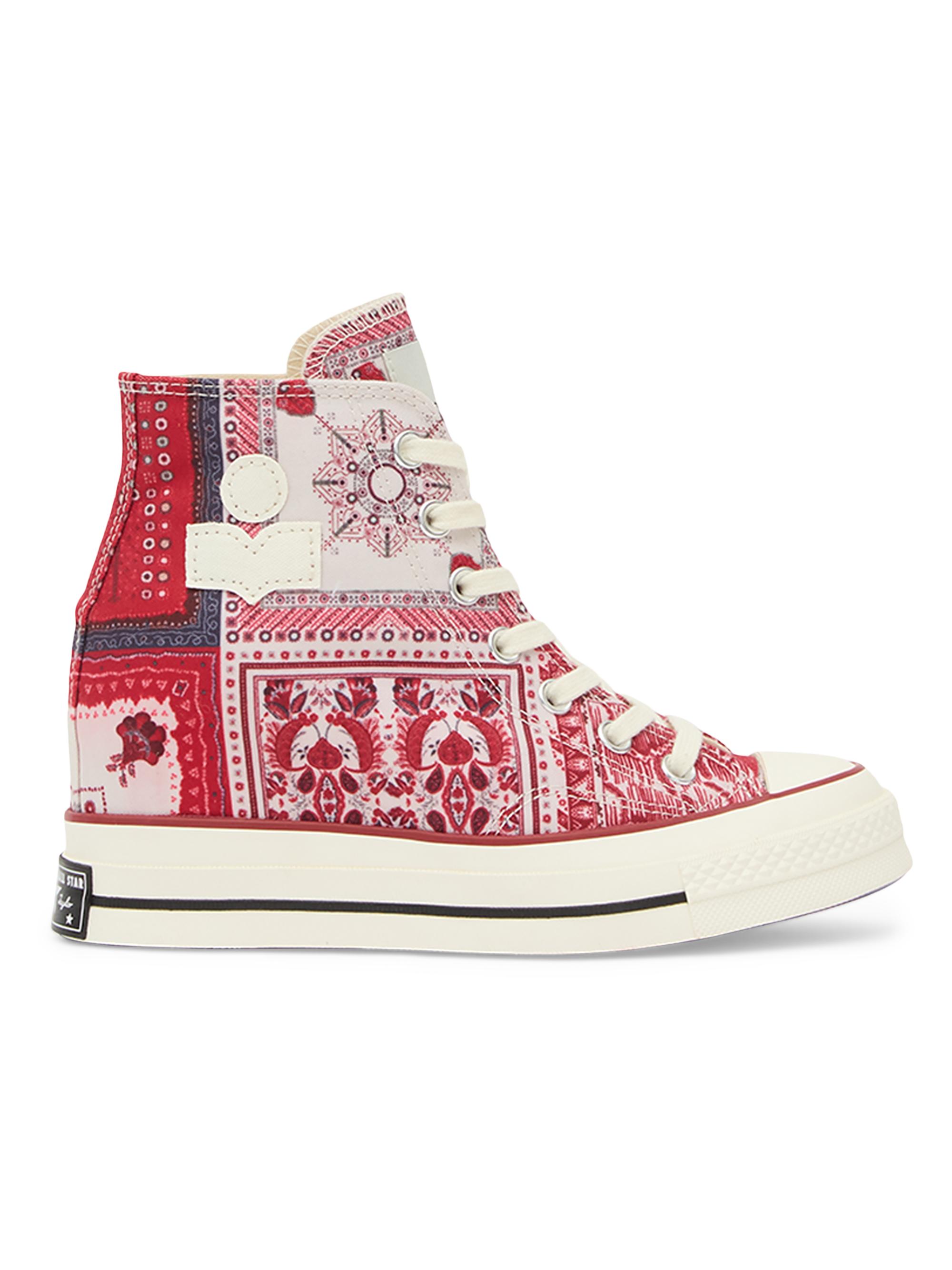 Isabel Marant Women's  x Converse Chuck 70 Printed Cotton High-Top Wedge Sneakers - Pink Multi