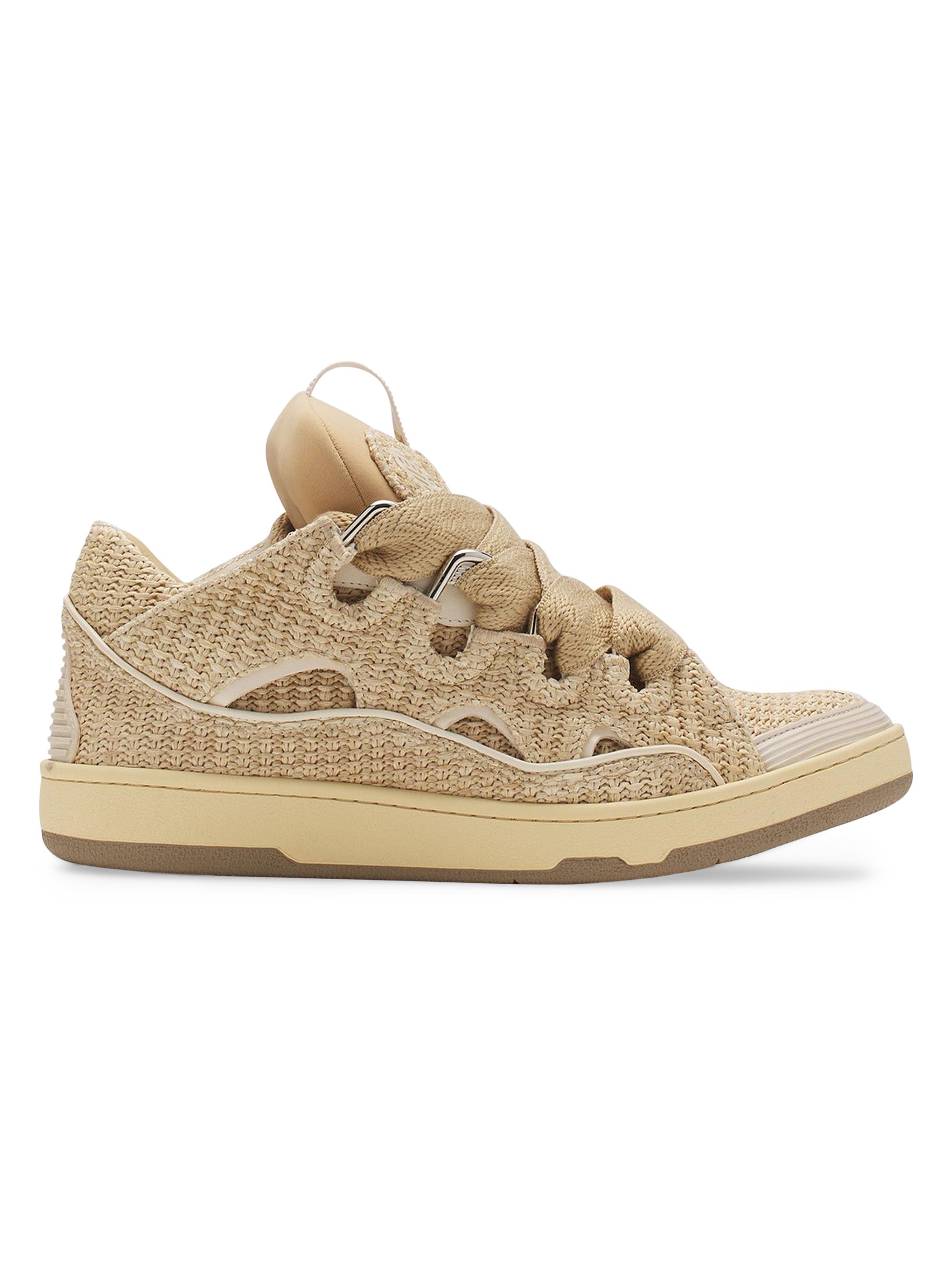 Lanvin Curb Raffia Sneakers - Natural