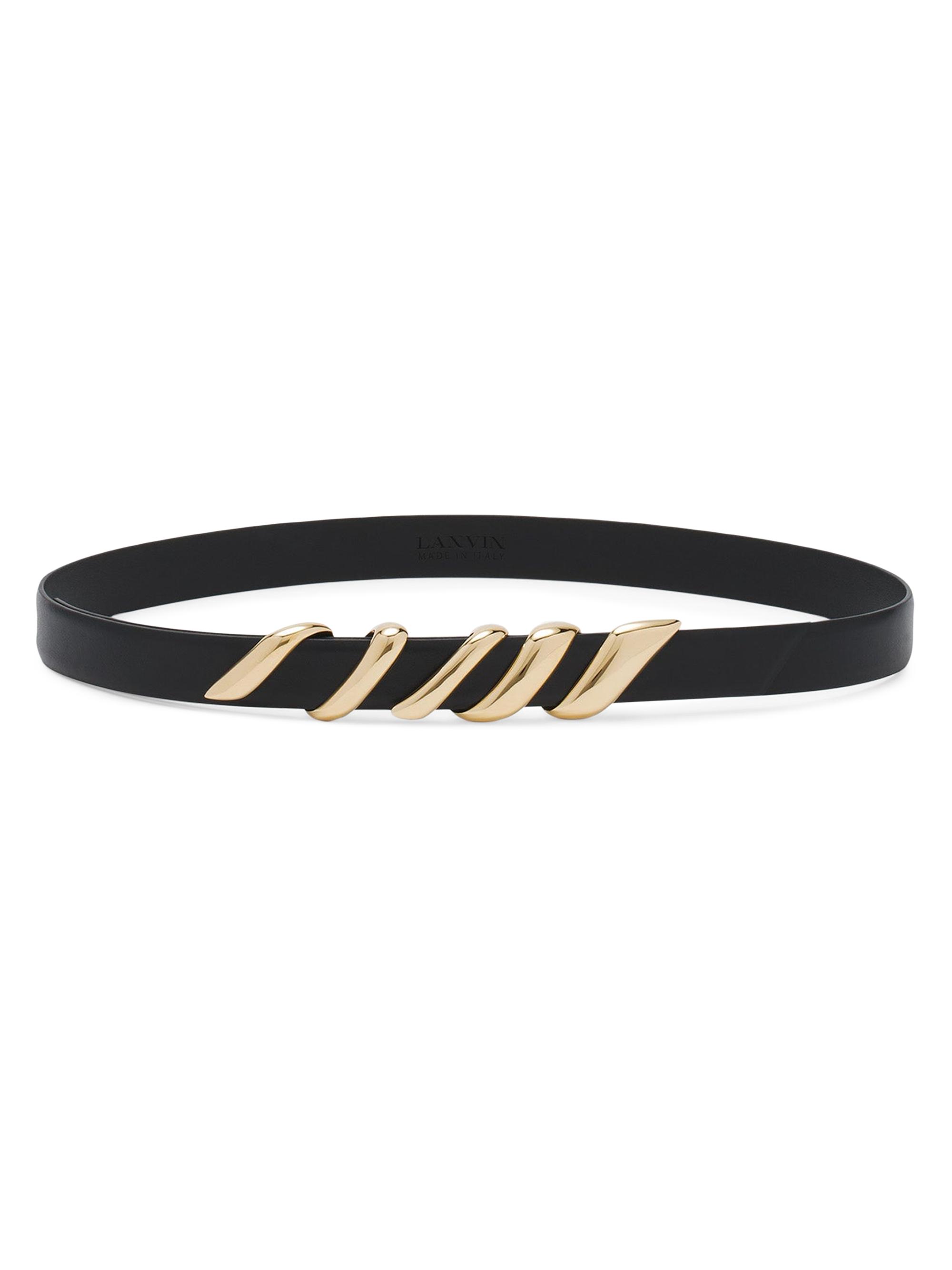 Lanvin Women's Mélodie Ribbon Leather Belt - Black