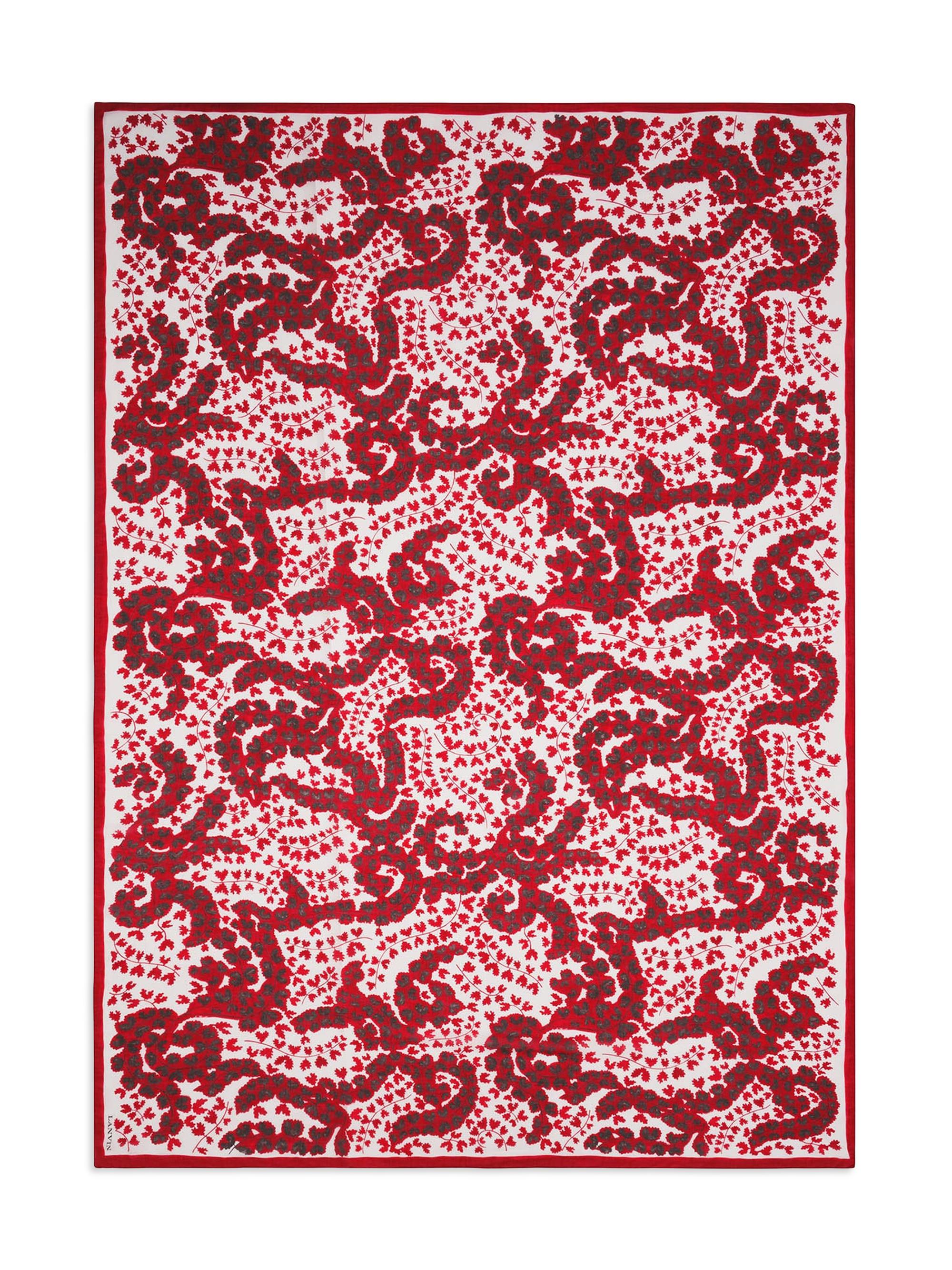 Lanvin Women's Cotton Pareo with a Rateau Print - Carmine Red