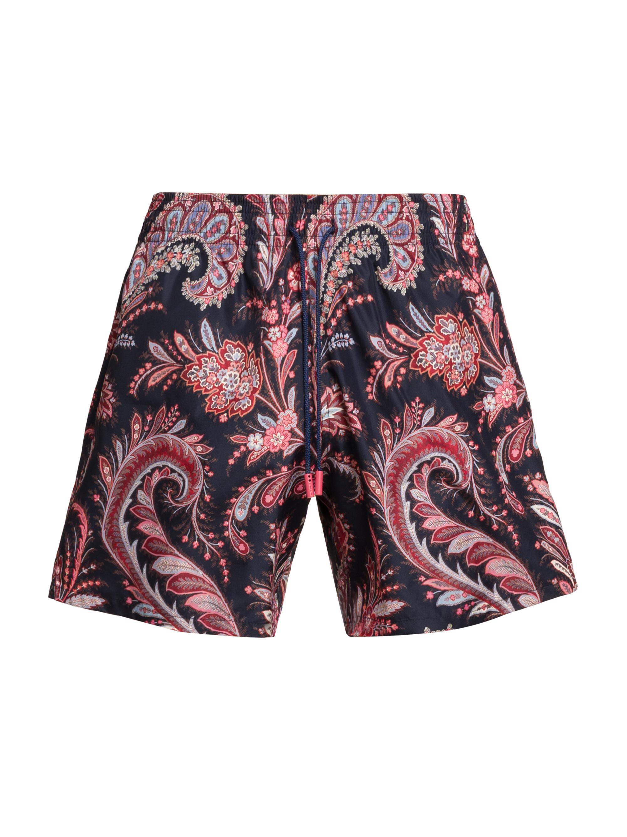 Etro Men's Roma Paisley Swim Trunks - Printed Blue Base