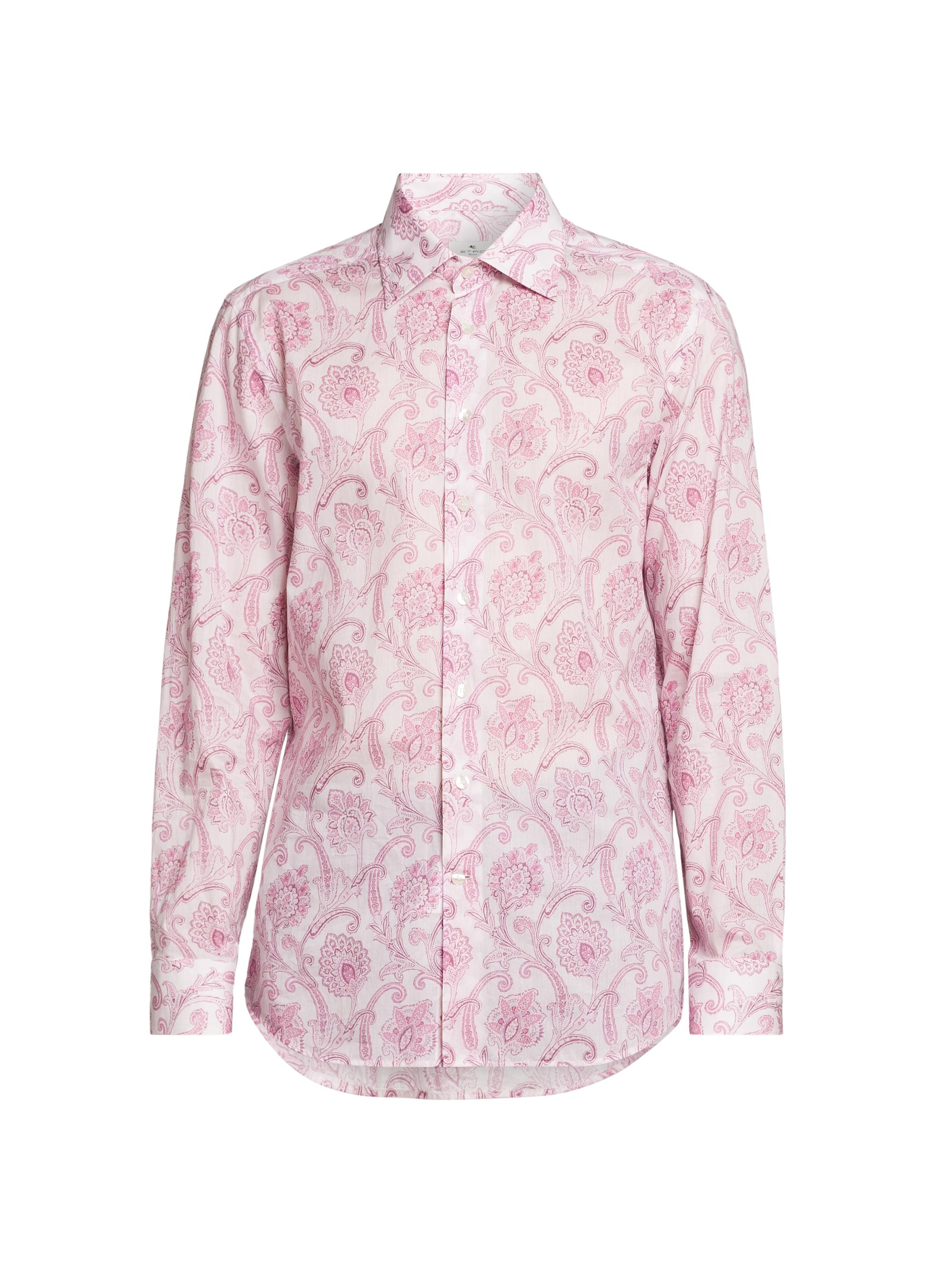 Etro Men's Paisley Cotton Button-Front Shirt - Print On Pink Base