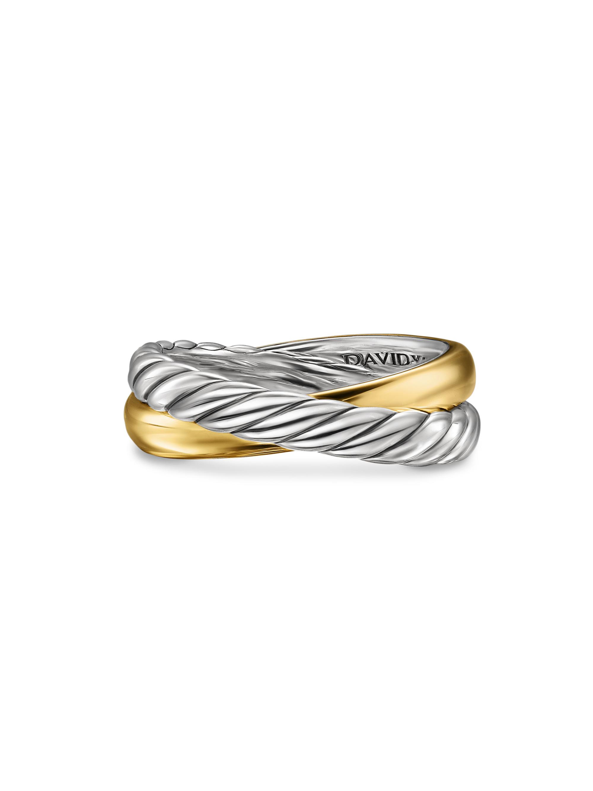 David Yurman Women's Crossover Two Row Rotating Ring in Sterling Silver - Silver