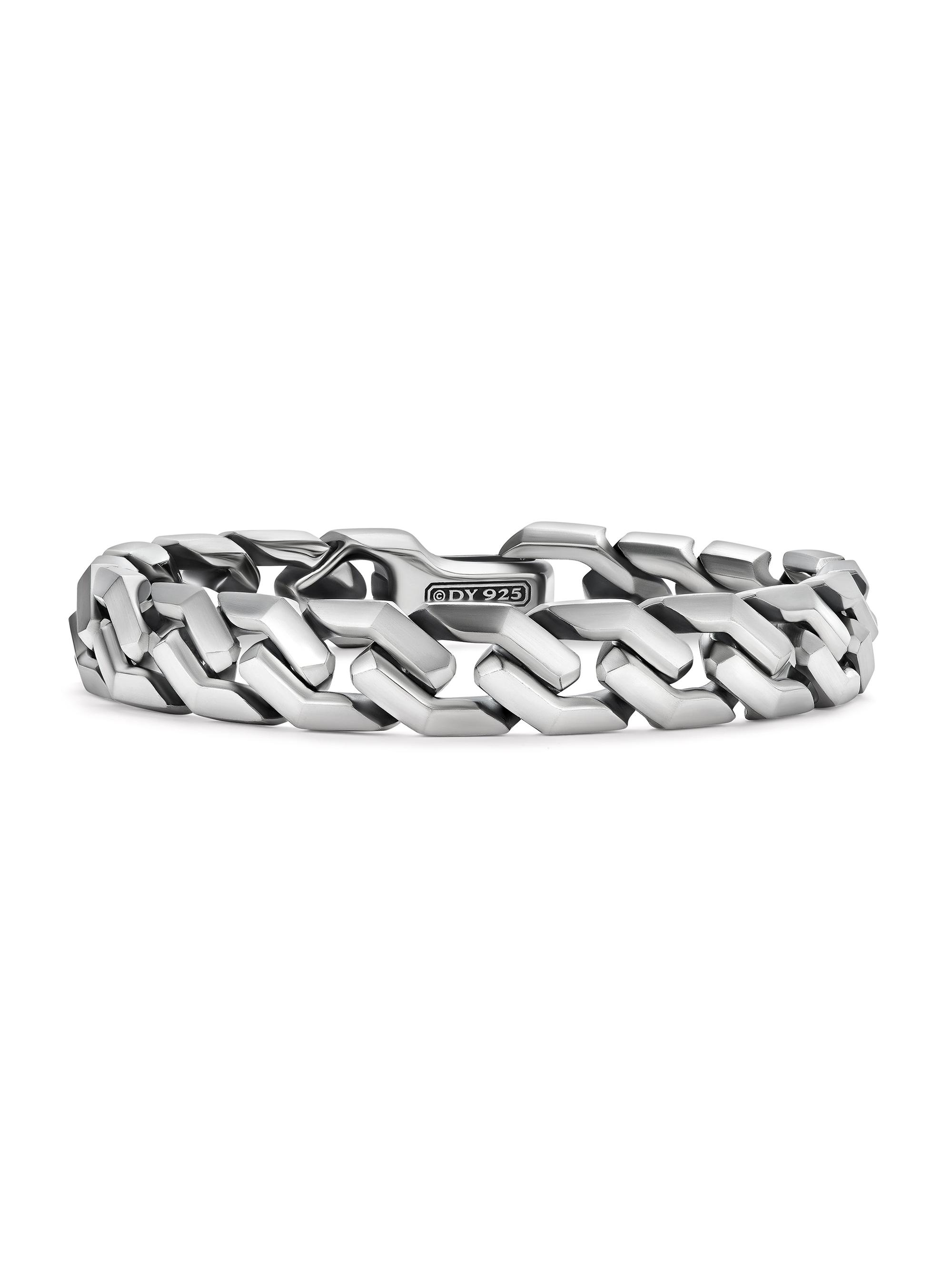 David Yurman Men's Curb Chain Angular Link Bracelet in Sterling Silver, 11.5MM - Silver