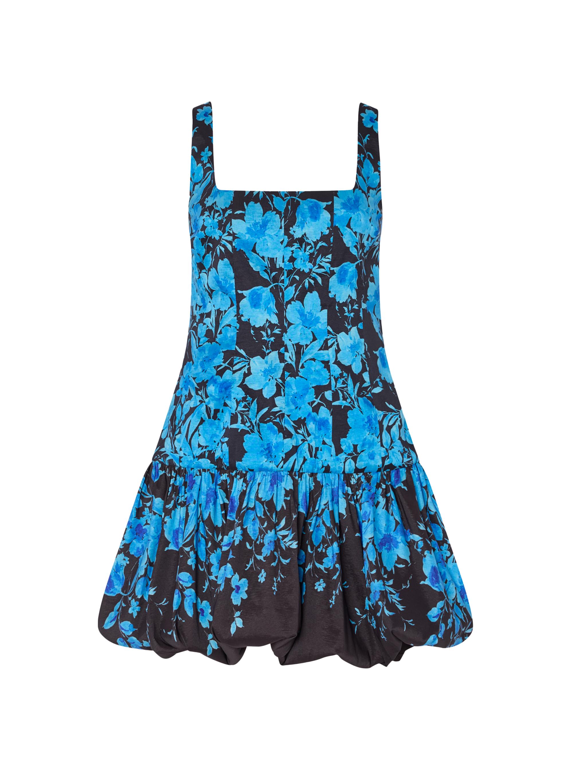 Milly Women's Wylma Floral Square-Neck Sleeveless Minidress - Black Blue