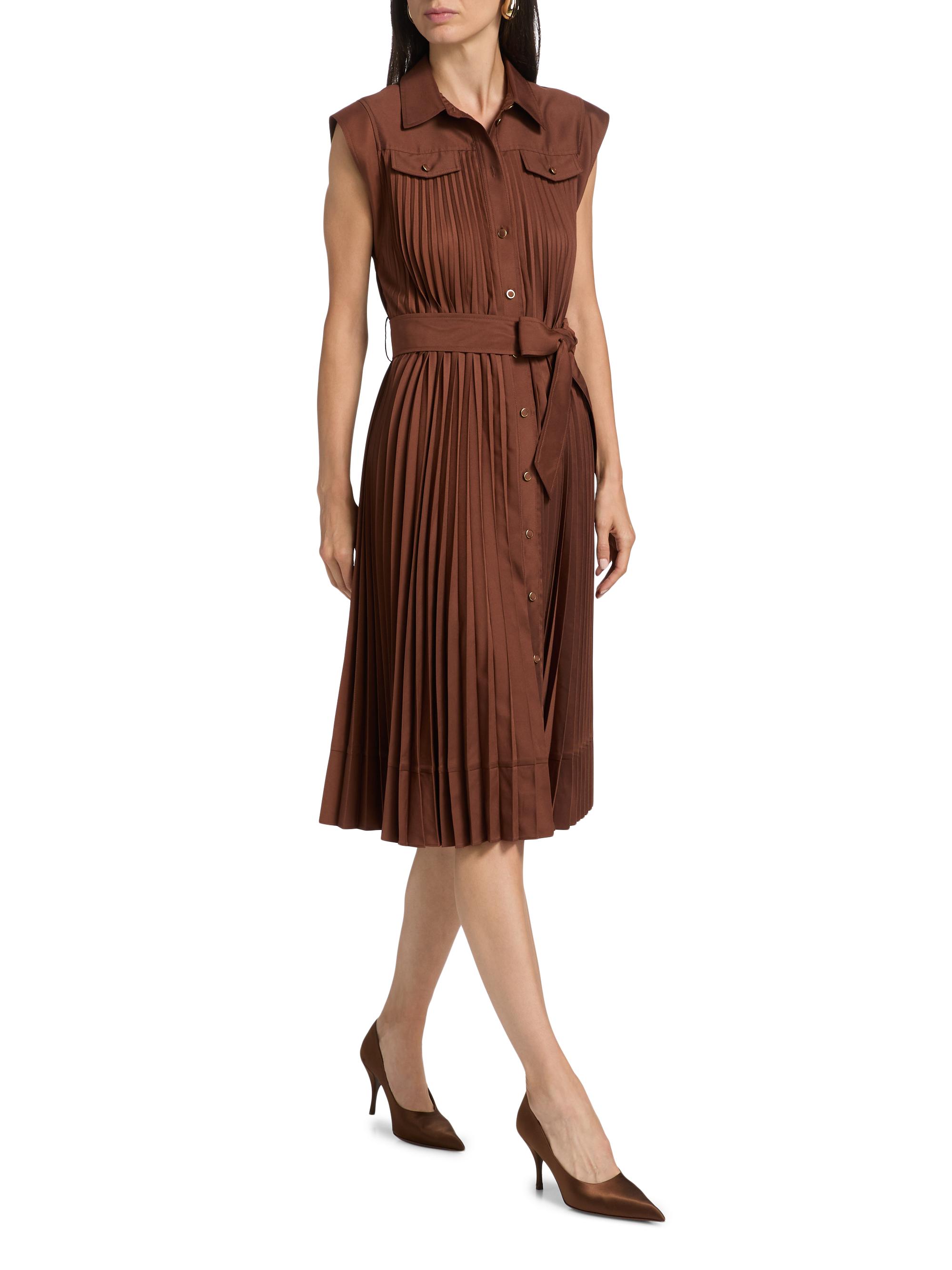 strapless open back dress Haddy Pleated Midi Dress in Ecru main image 1