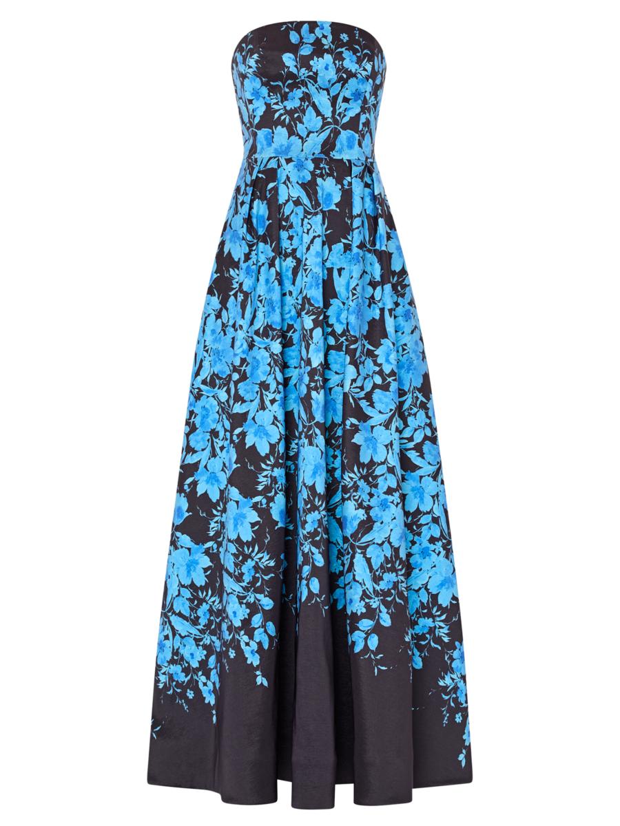 Milly Winona Floral Bandeau A-Line Maxi Dress | Saks Fifth Avenue