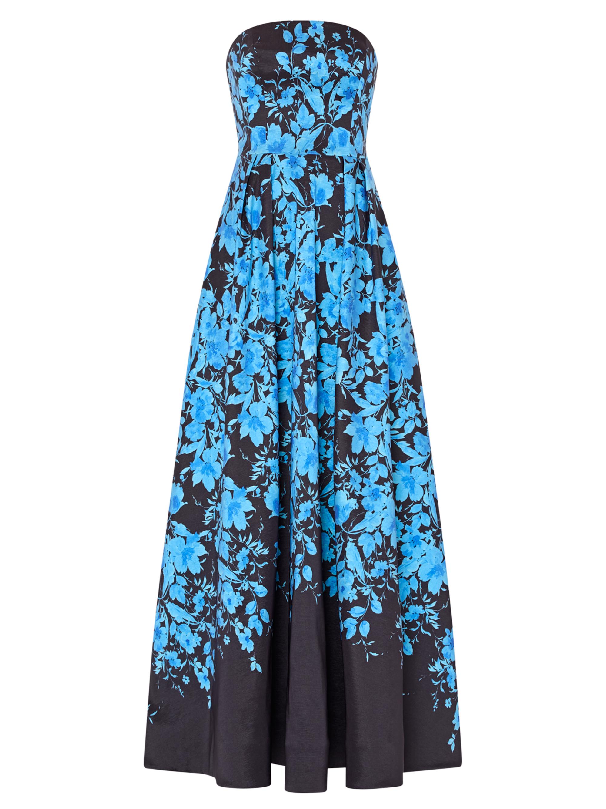 Milly Women's Winona Floral Bandeau A-Line Maxi Dress - Black Blue