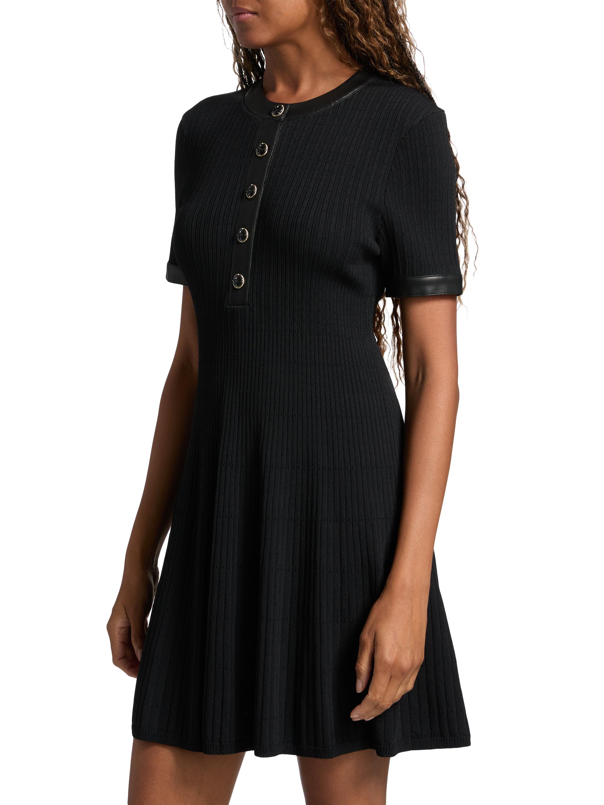 【美品23AW】フォクシーSERENA DRESS 40 ロゴ刺繍　黒43233 Milly Faux Leather-Trim Henley Minidress | Saks Fifth Avenue