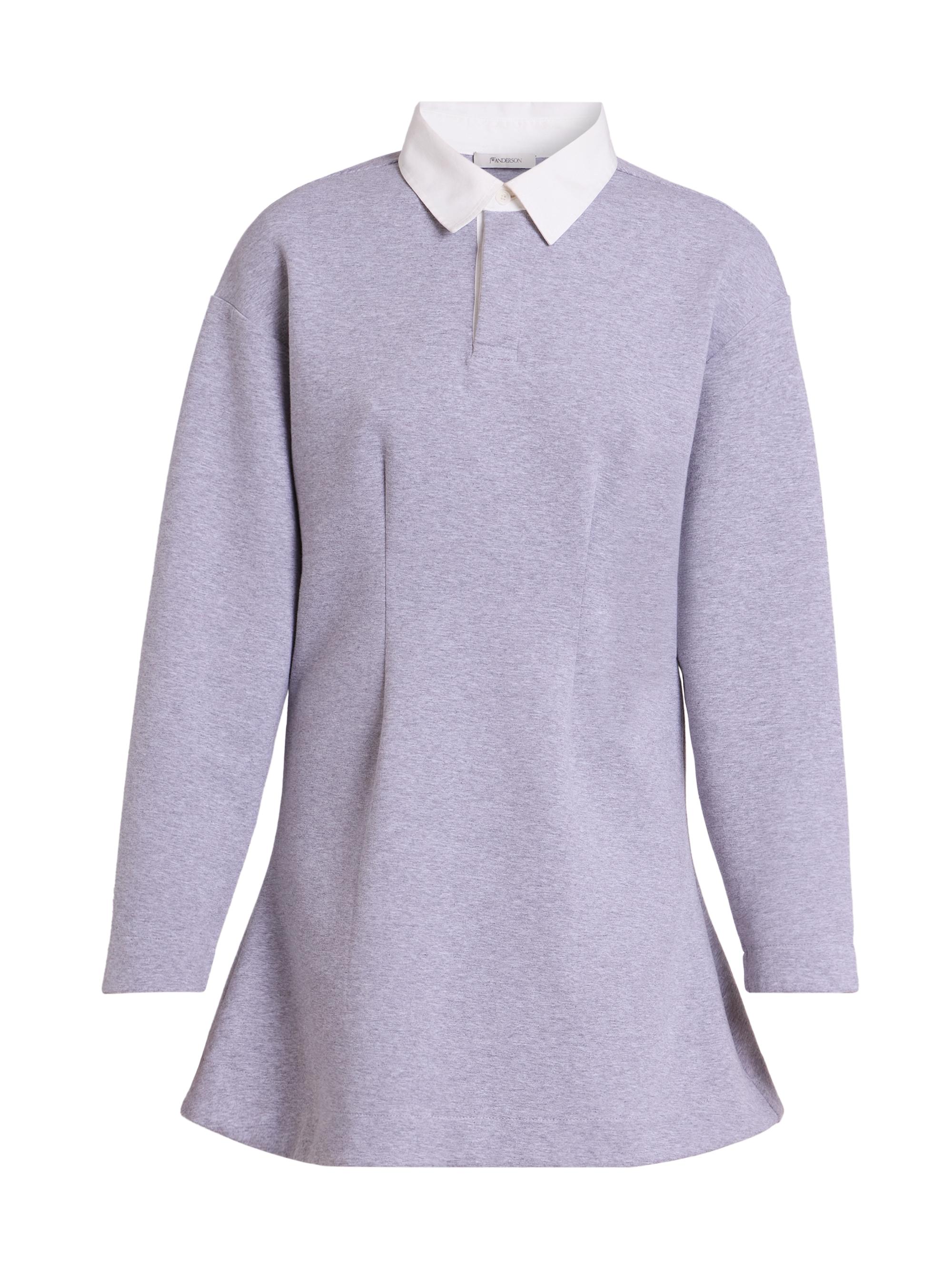 JW Anderson Women's Cotton-Blend Polo Minidress - Mid Grey Melange