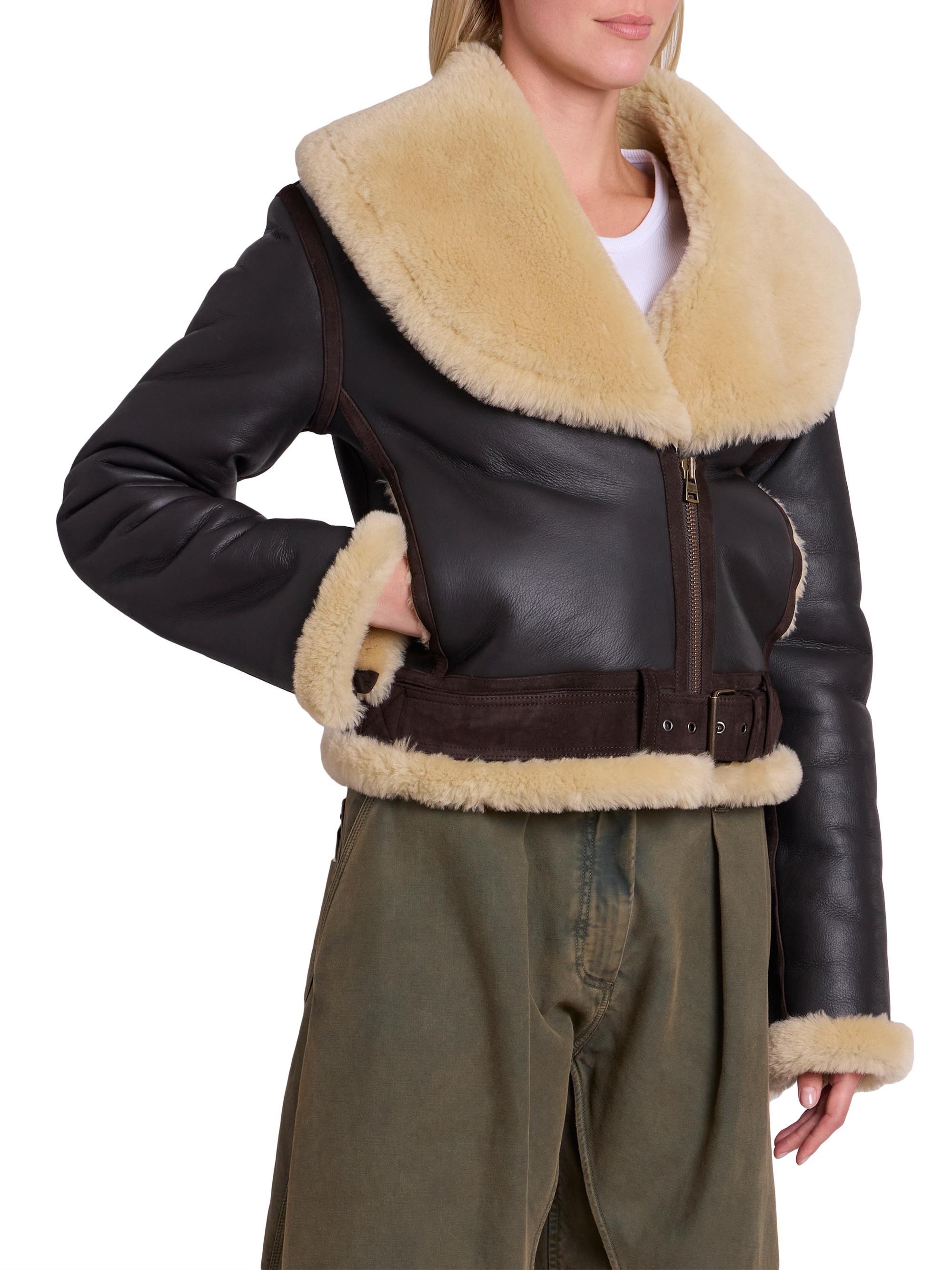 JW Anderson Shearling-Trimmed Leather Aviator Jacket | Saks Fifth