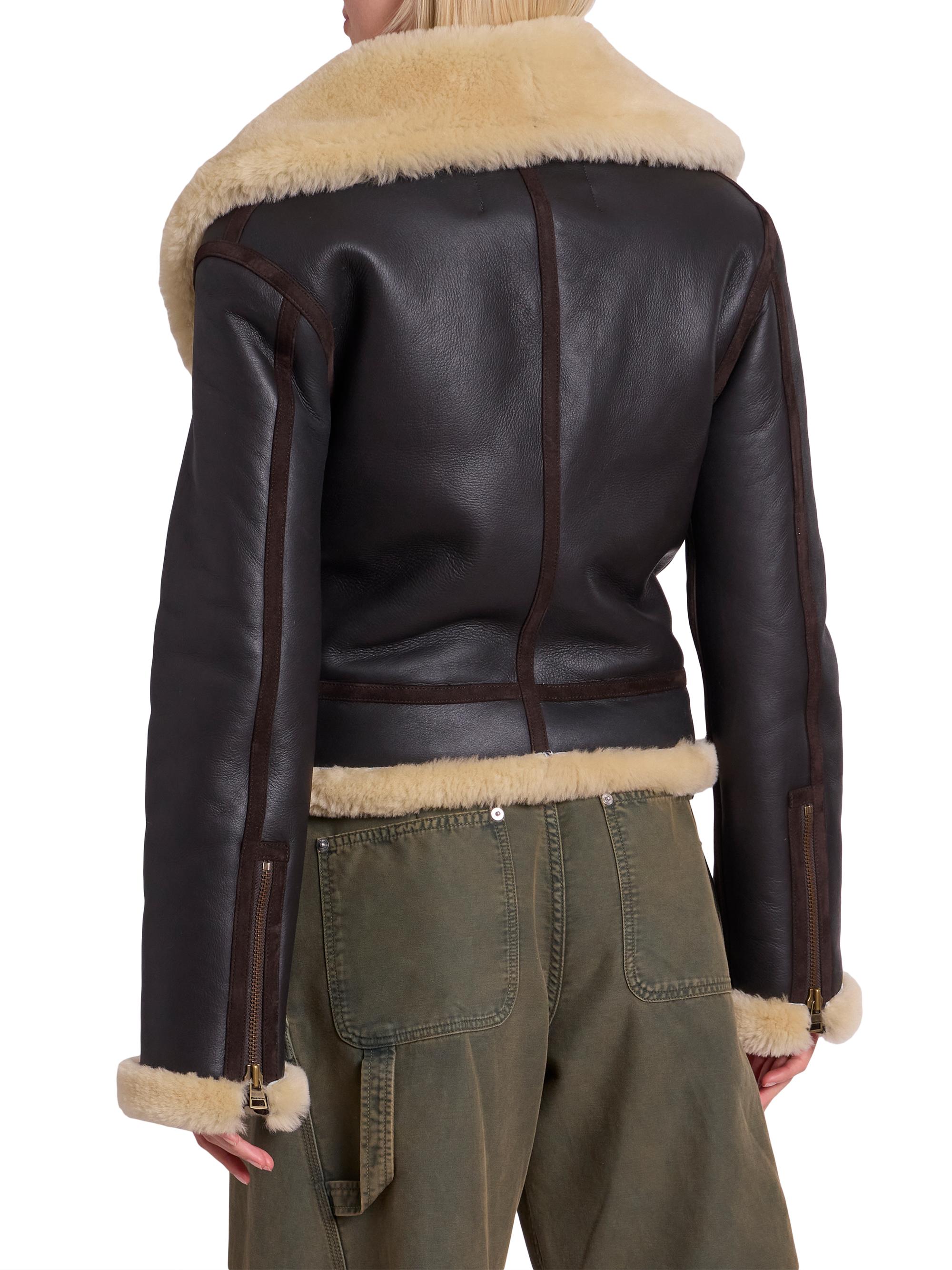 JW Anderson Shearling-Trimmed Leather Aviator Jacket | Saks Fifth