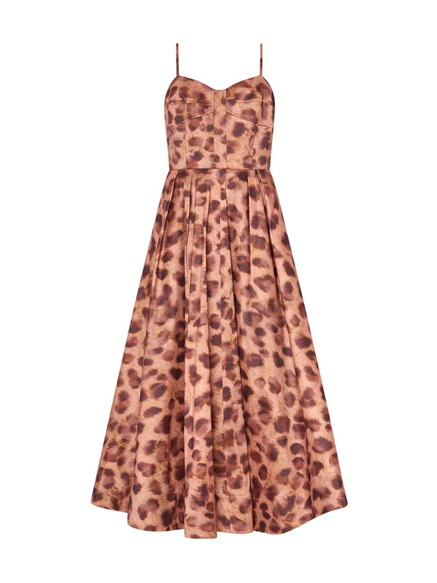 Milly Women's Queen Leopard-print Bustier Midi-dress In Multi