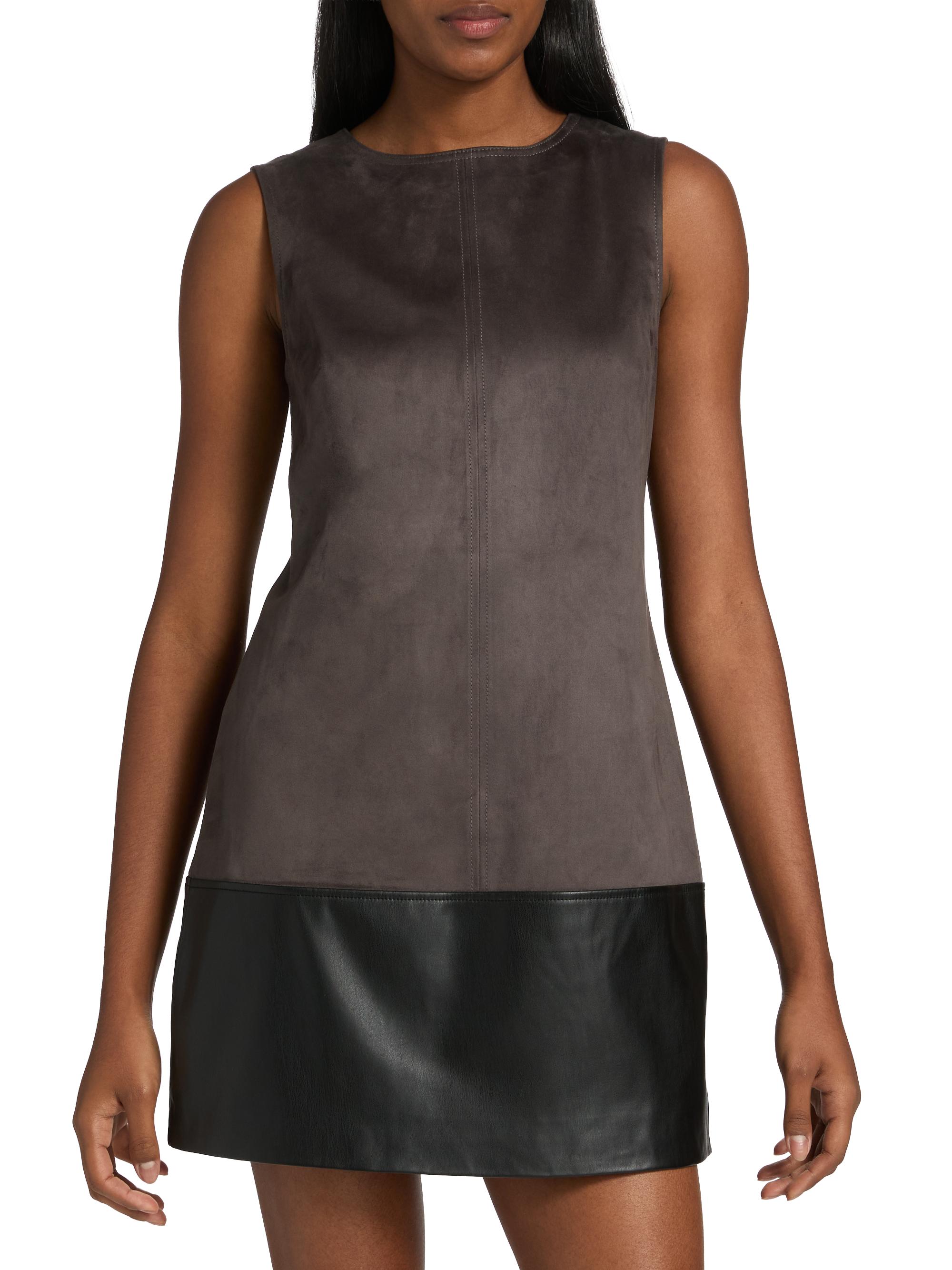 knee length dresses for ladies Dinah Suede Mini Shift Dress