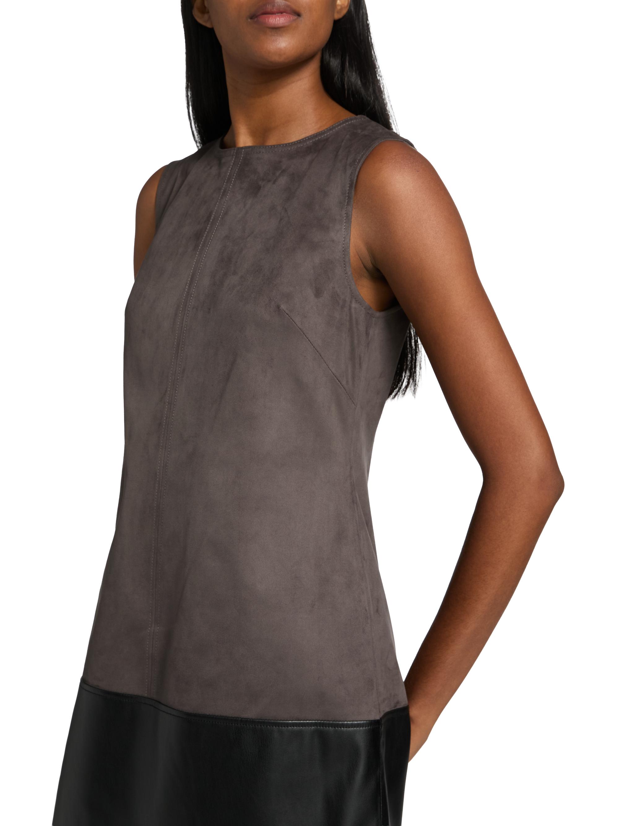 slim fit dress slacks Dark Grey Faux Suede Mini Dress With High Neck  AX Paris