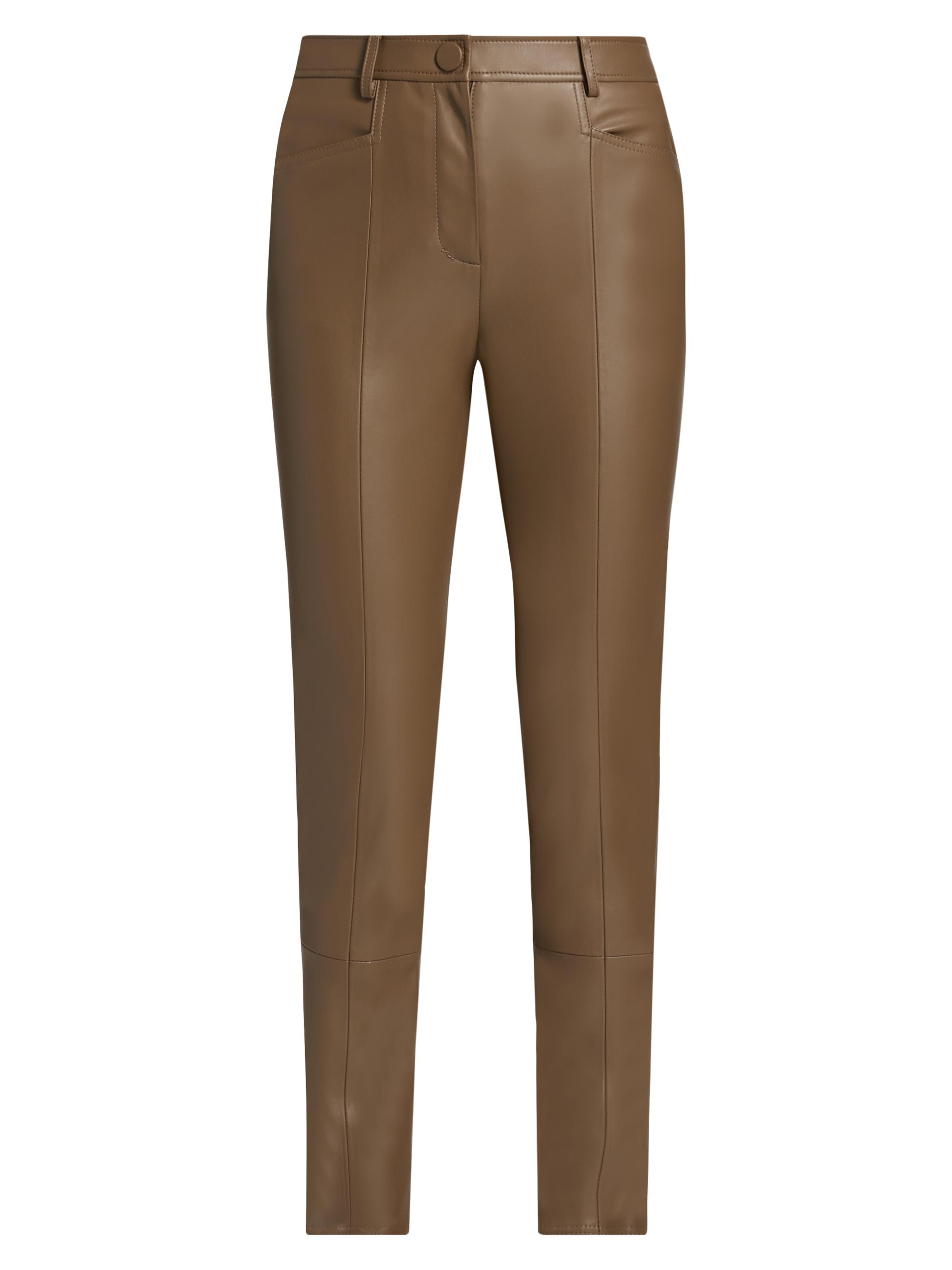 Milly Women's Rue Faux-Leather Pants - Mocha