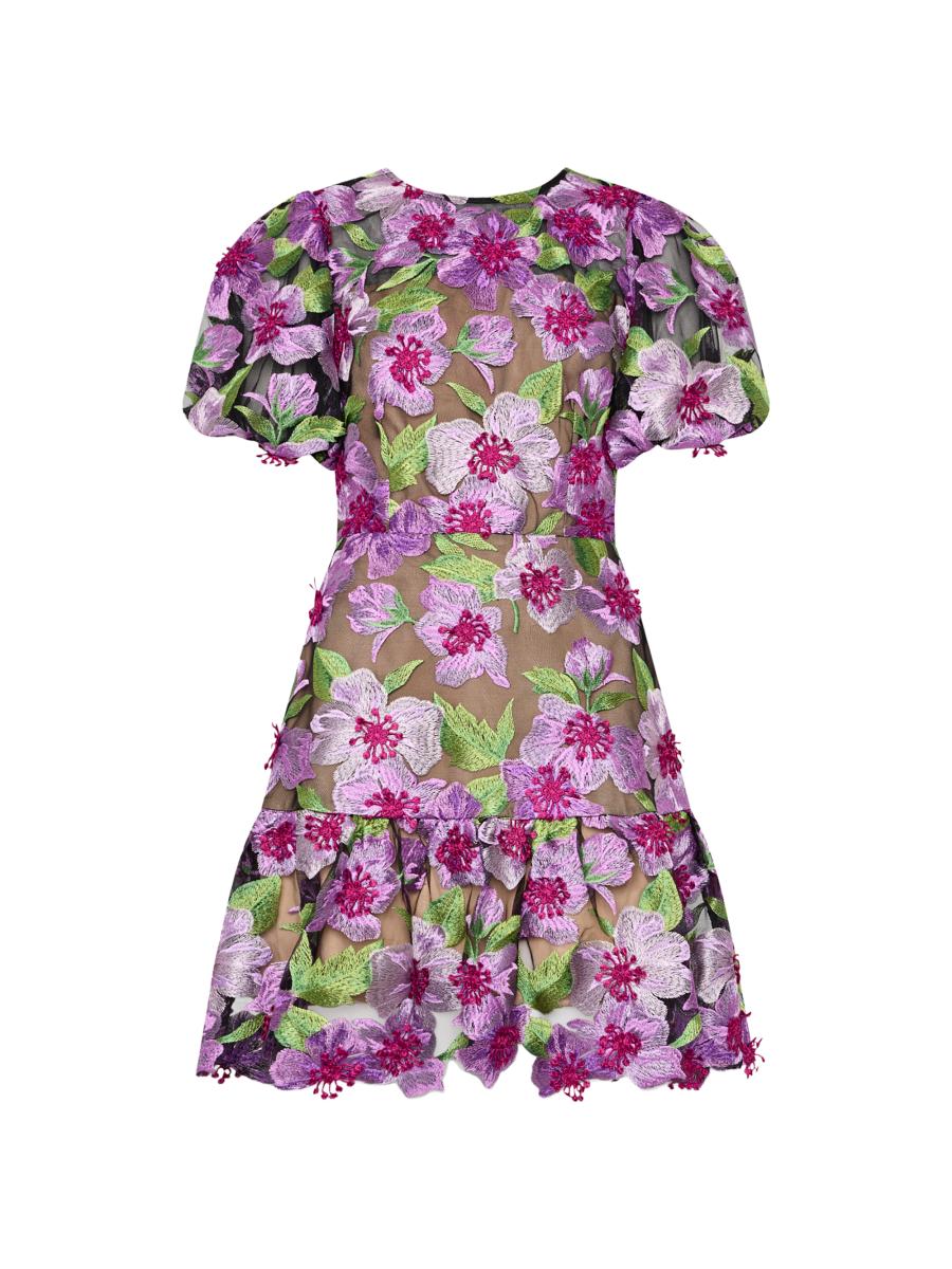 Milly Yasmin Floral-Embroidered Fit & Flare Minidress | Saks Fifth