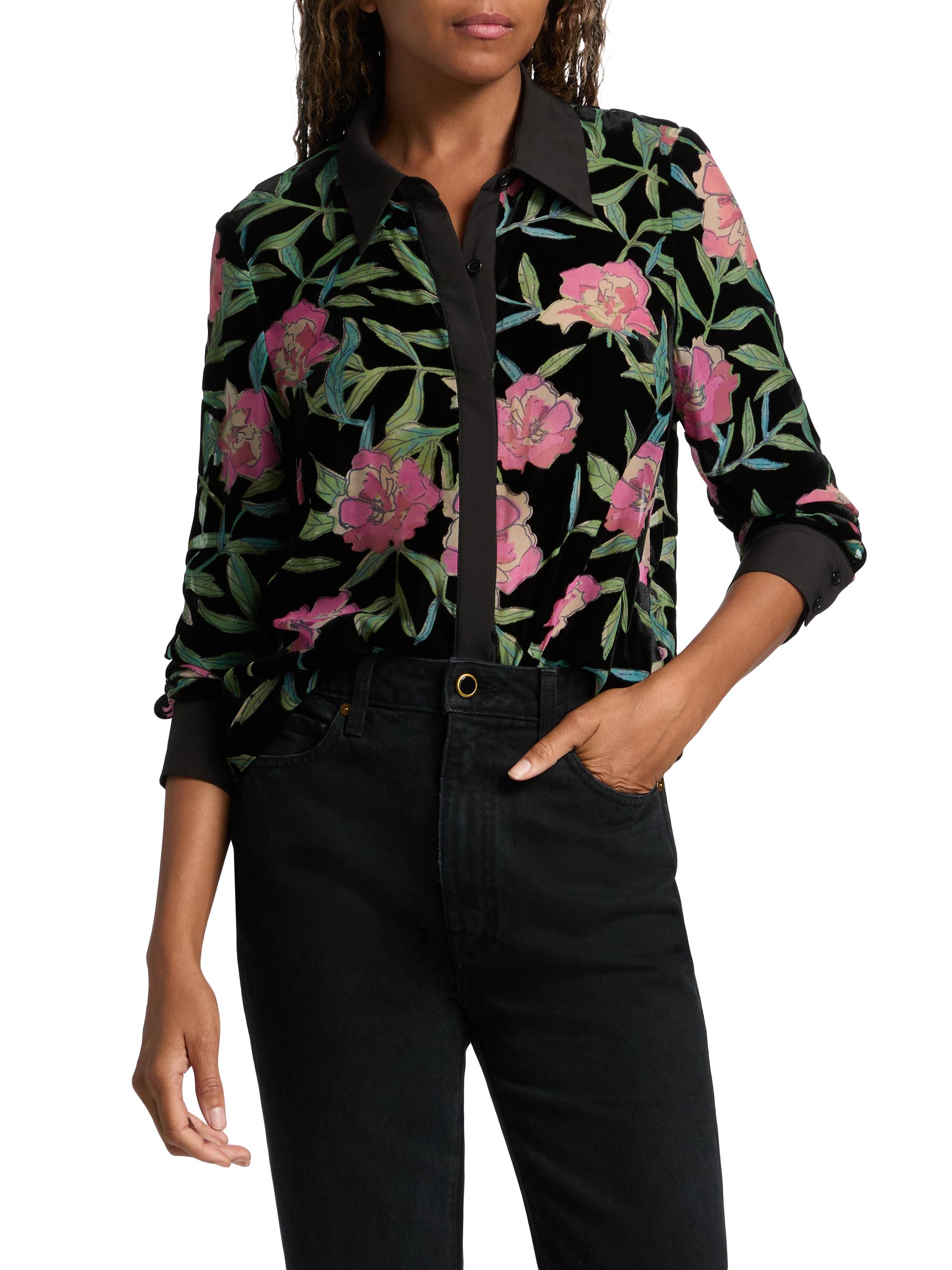 Floral Burnout Velvet Top
