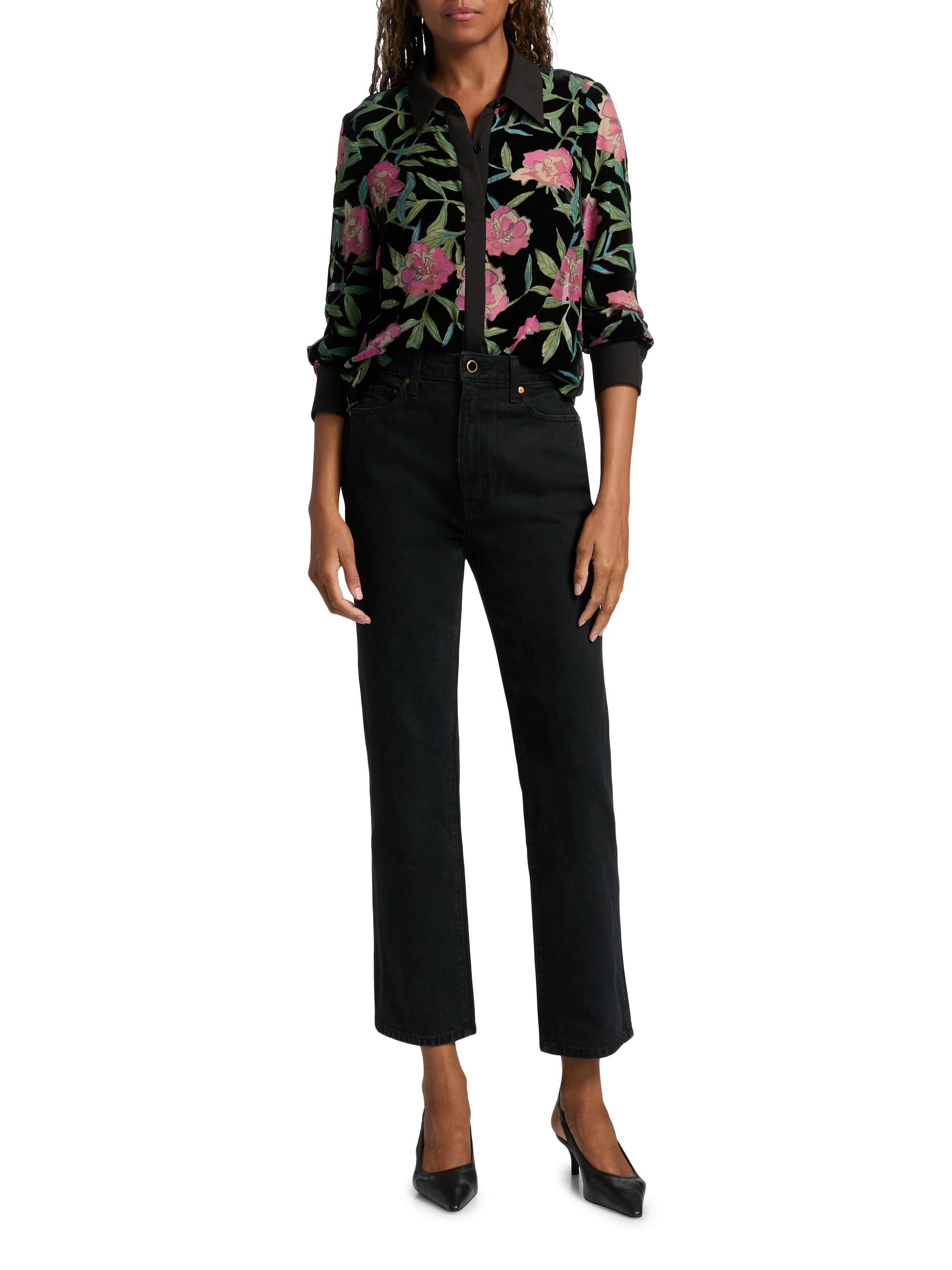 Floral Burnout Velvet Top