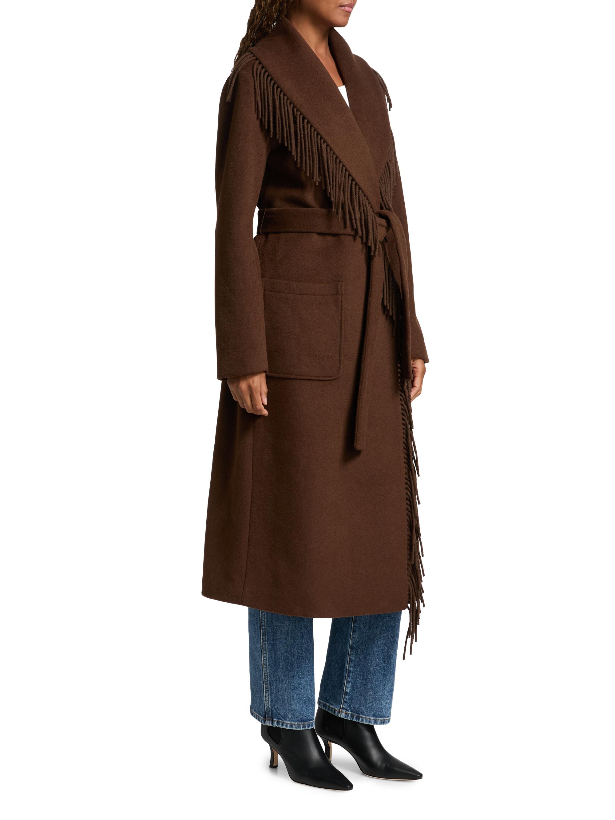 Milly Wyatt Fringed Wool-Blend Overcoat | Saks Fifth Avenue